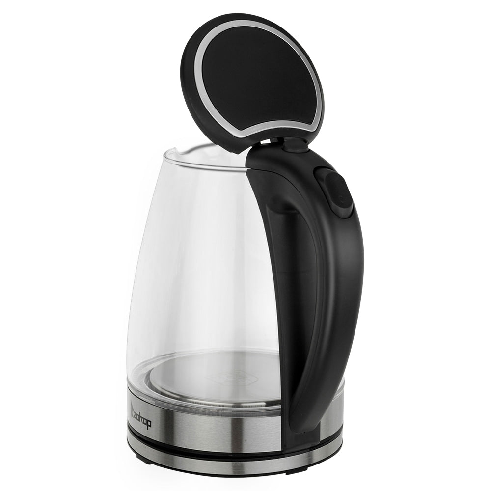 1500W 1.8L Electric Glass Tea Kettle Hot Water Kettle with Auto Shutoff Protection, Stainless Steel Lid & Bottom
