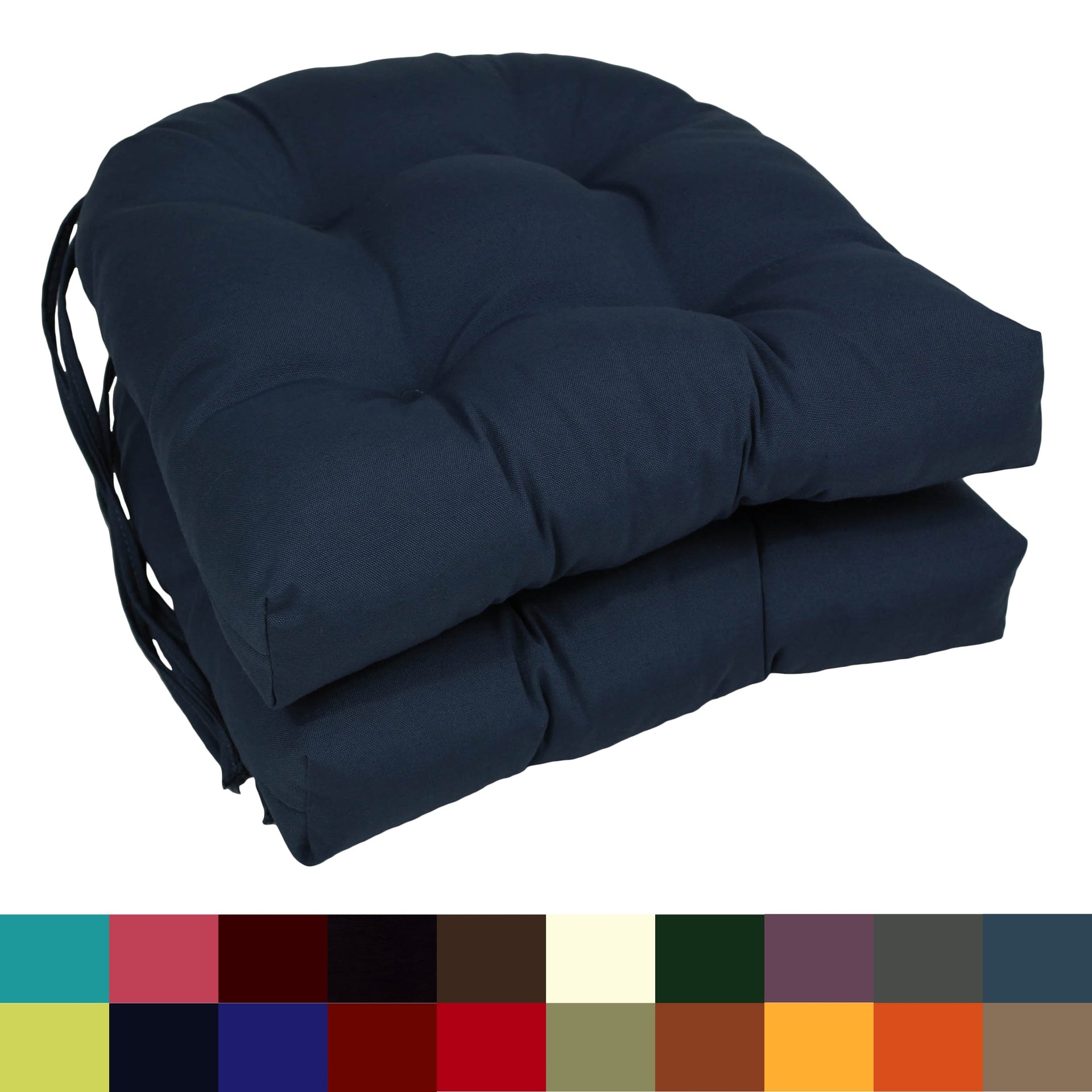 16-inch U-Shaped Indoor Twill Chair Cushions (Set of 2, 4, or 6) - 16 x 16