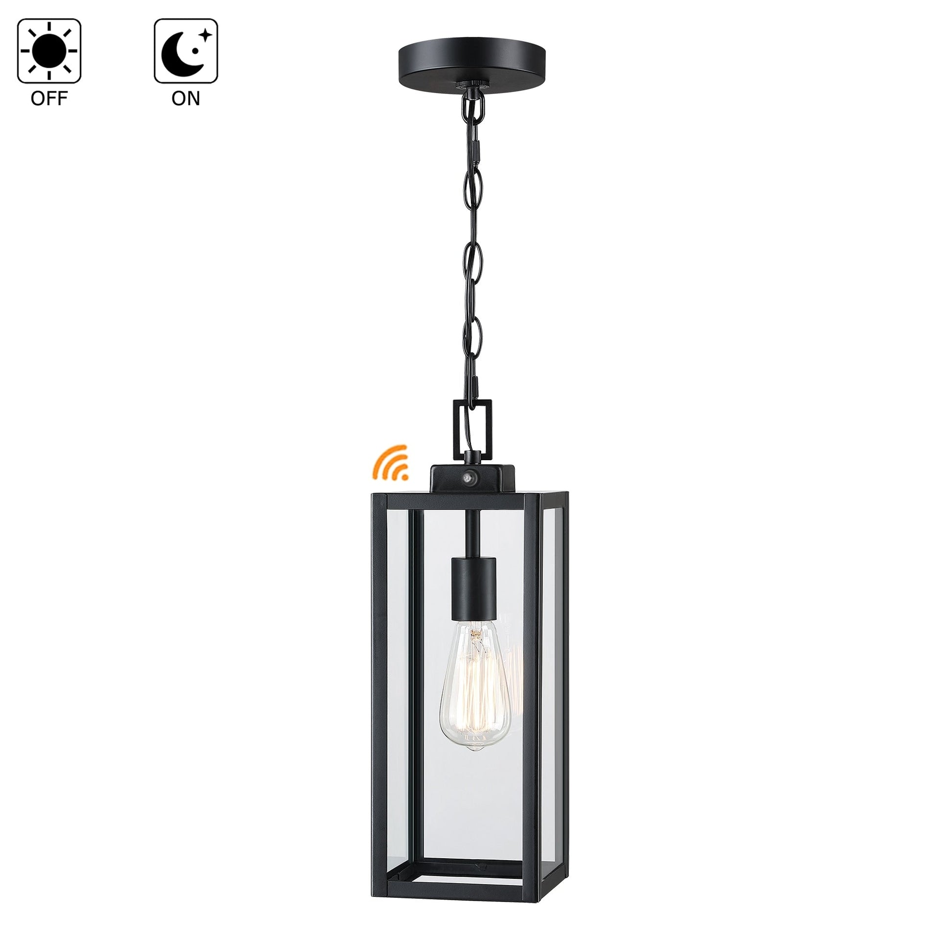 17 H 1-Light Outdoor Hanging Lantern Pendant Light-Dusk to Dawn could be chosen
