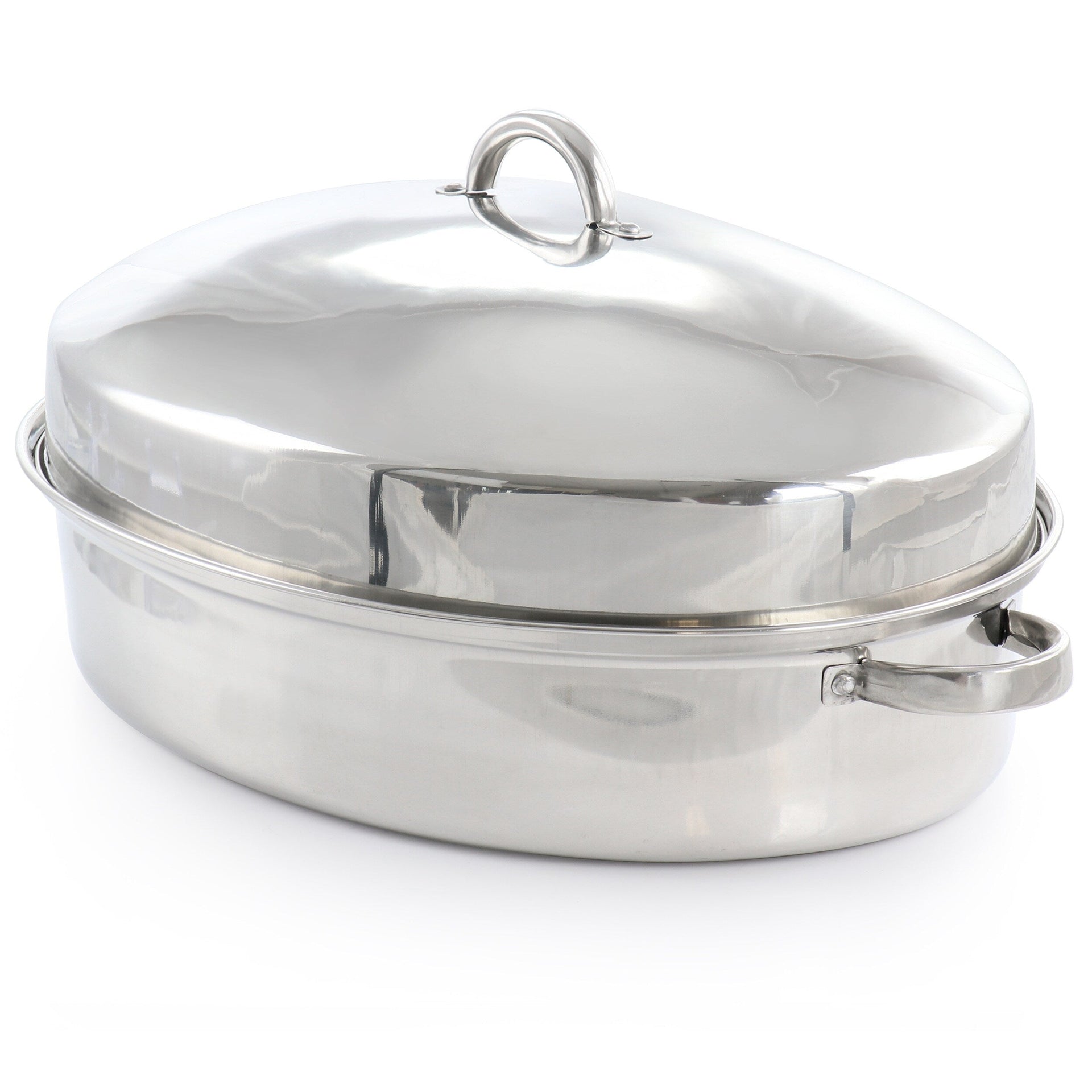 18 Inch Oval Stainless Steel Roaster - 18 Inch