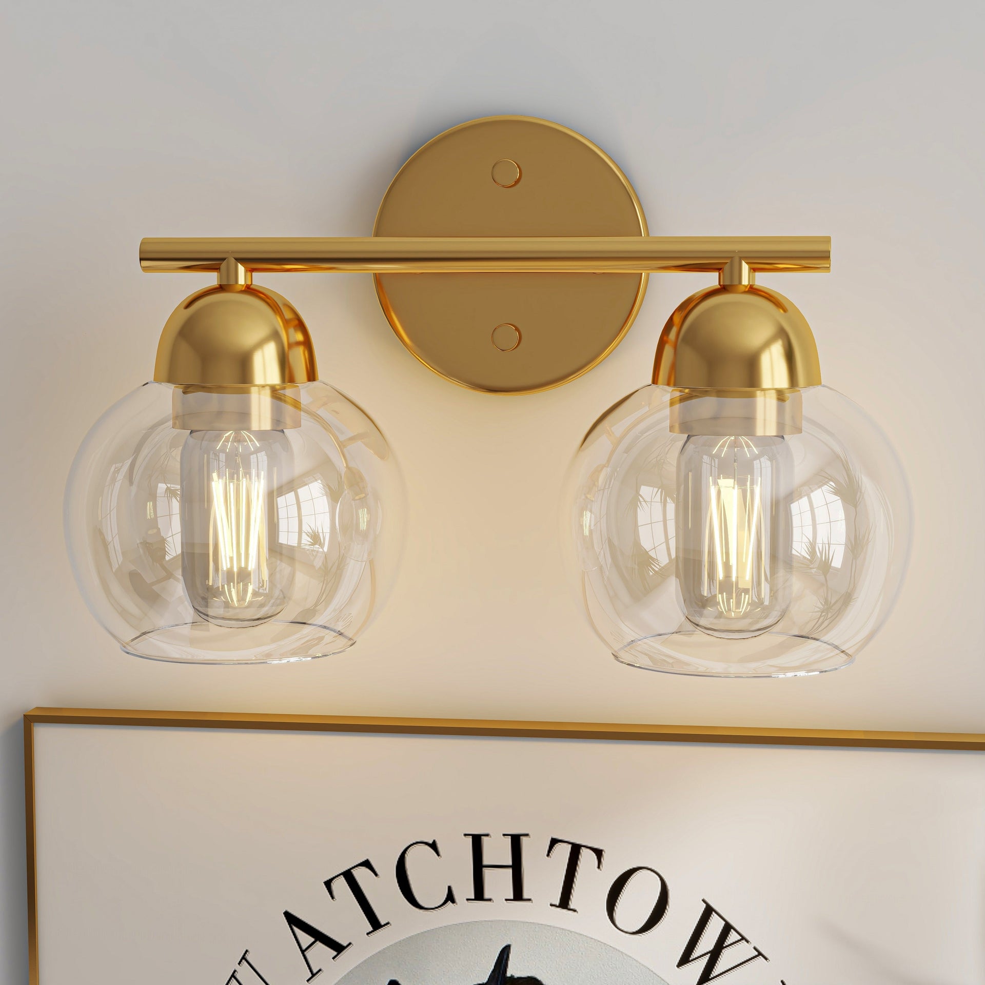 2-Light Vintage Bathroom Vanity Light Fixtures
