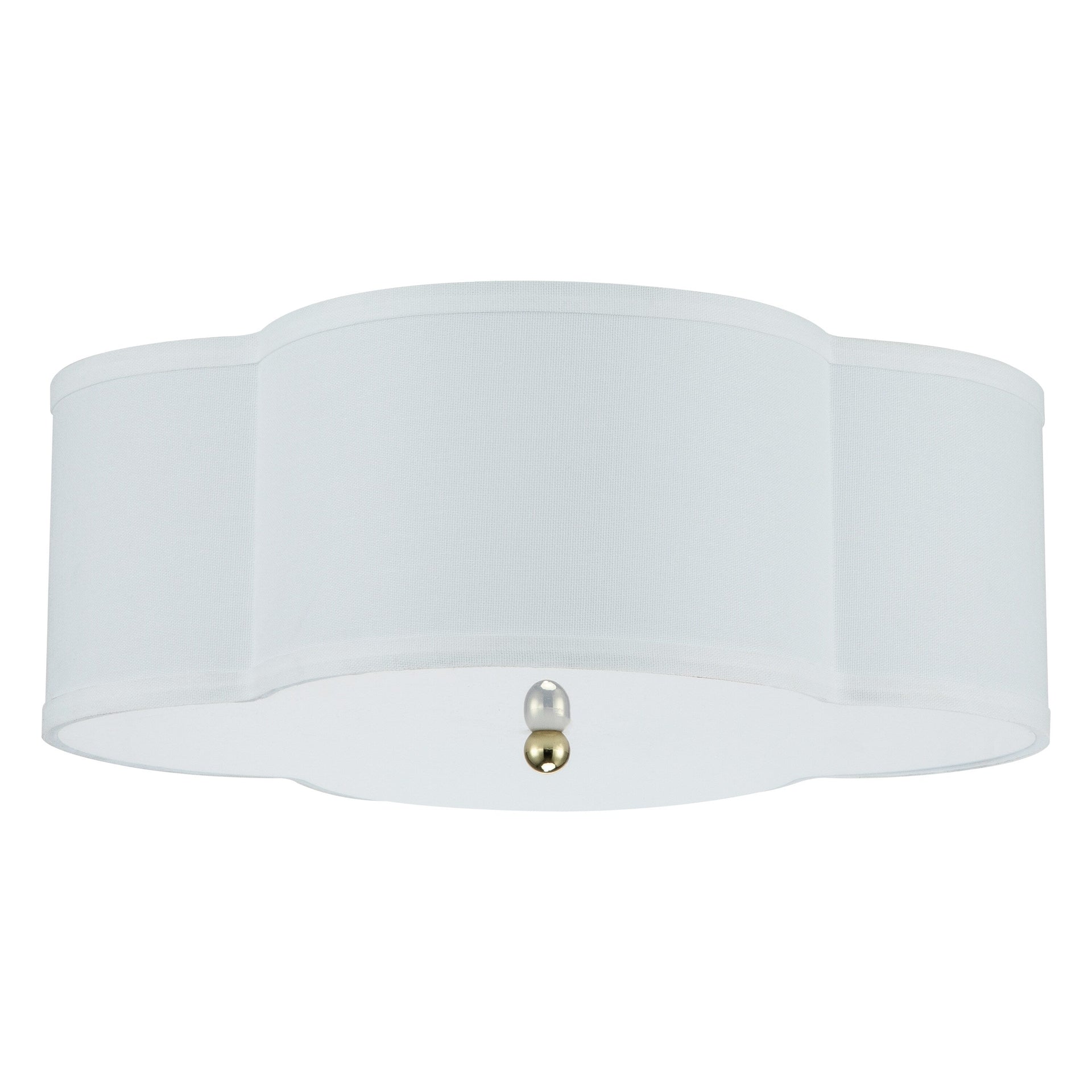2-Light White Linen Flush Mount with Acrylic diffuser