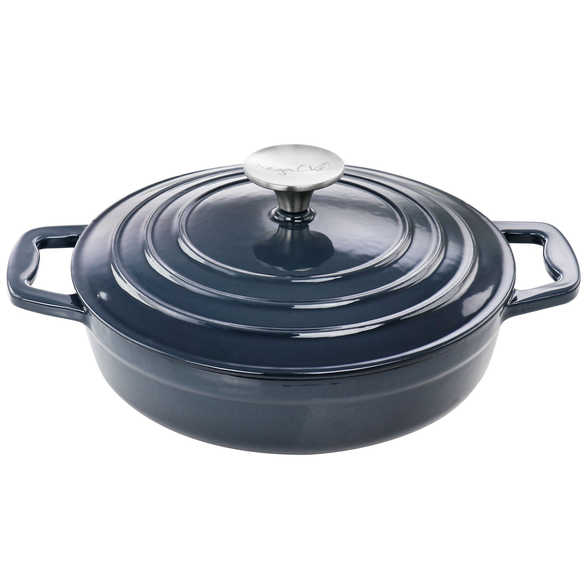2 Quart Round Enameled Cast Iron Braiser Pan
