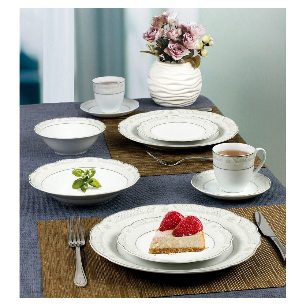 24 Piece Wavy Dinnerware-Porcelain-Srvice for 4-Atara