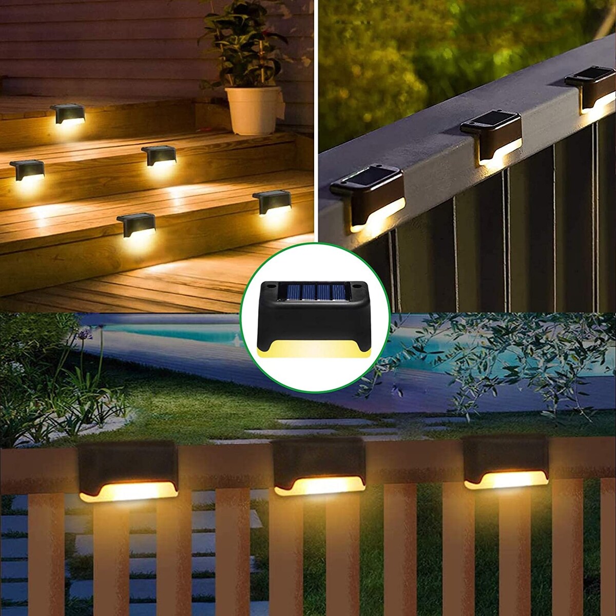 4Pack Solar Deck Waterproof Lights