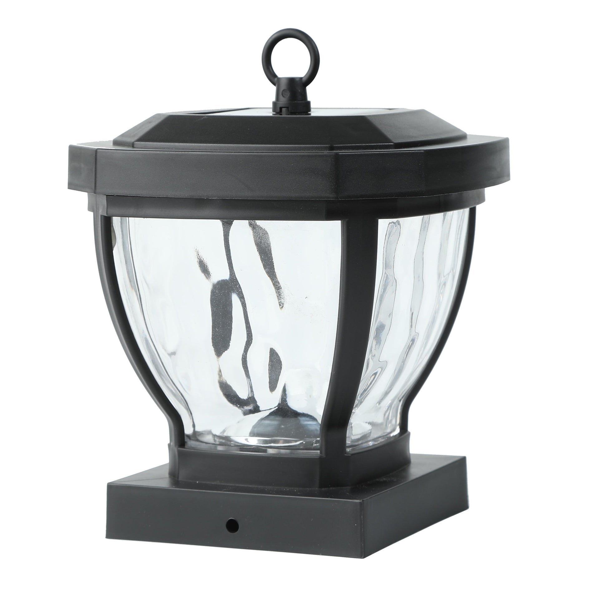 4x4 Black Plastic Glass Lens Solar Post Cap Light - 5.1 H x 6.9 W x 6.9 D