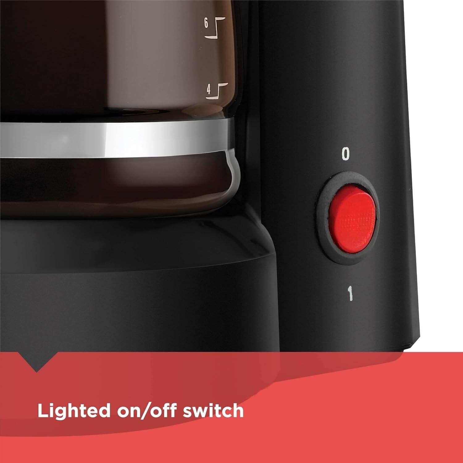 5-Cup Compact Coffee Maker, Drip-Free Carafe, Black