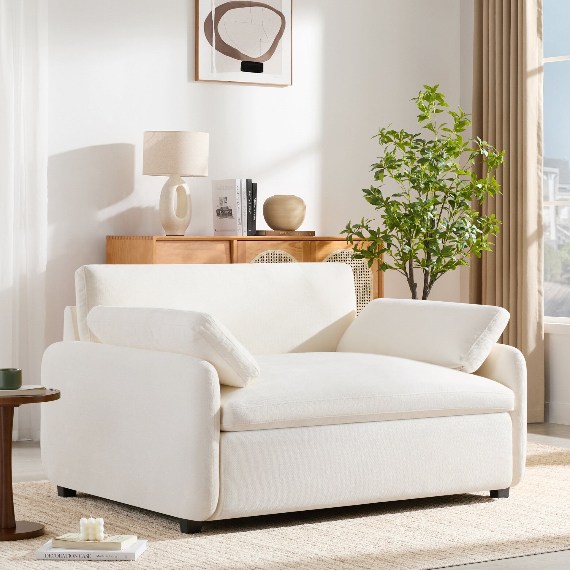 50*43 Oversized Chenille Single Sofa Chair,Wide and Deep Seat Accent Chair,Modern Upholstered Comfy Armchair