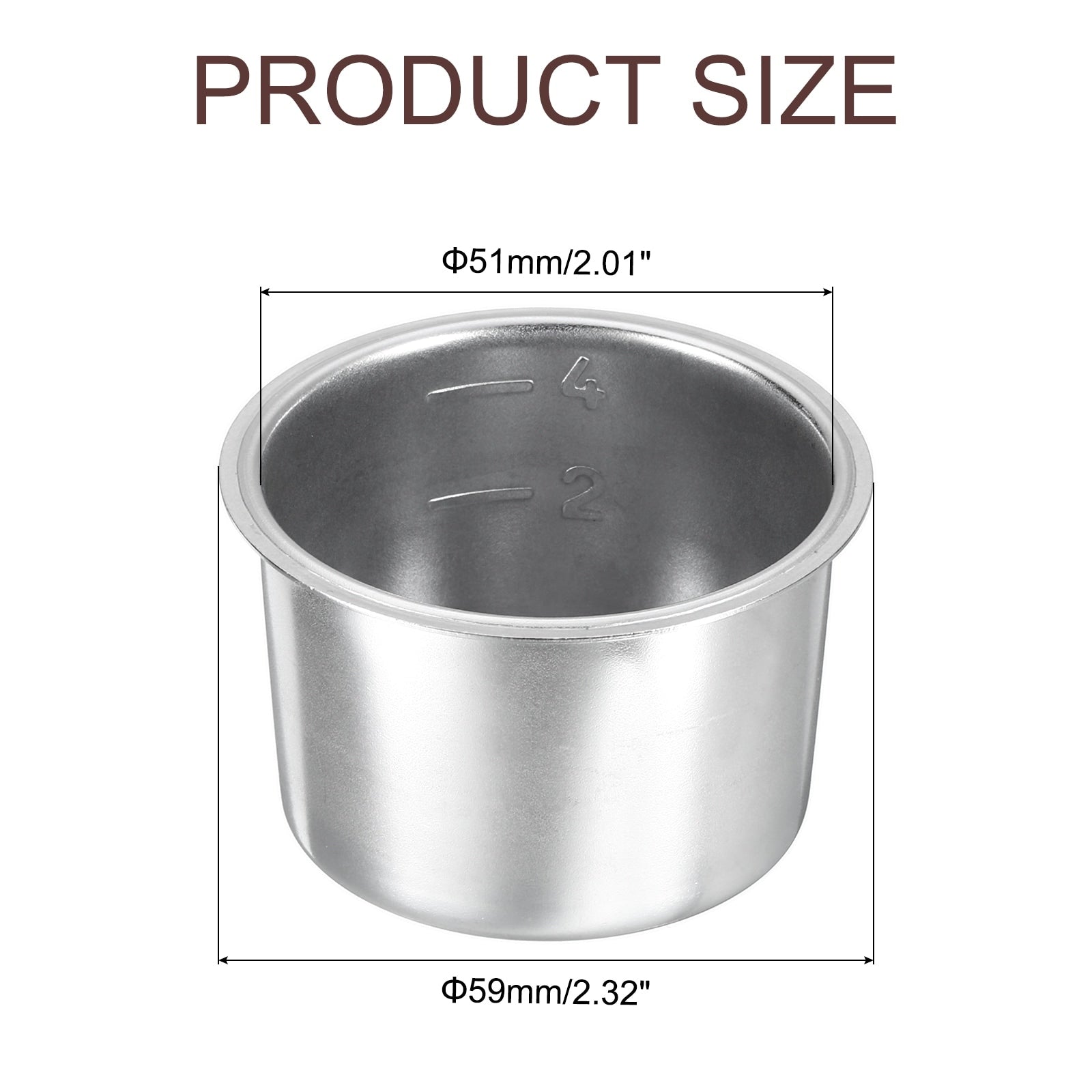 51mm Coffee Filter Basket, 4-Cup Stainless Steel Espresso Coffee Machine Bowl - Silver