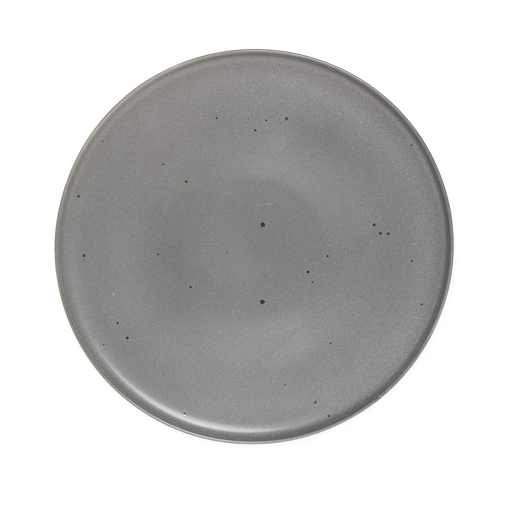 6 Piece 10.5 Inch Round Stoneware Dinner Plate Set in Truffle