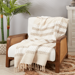 50x60 Woven Striped Throw