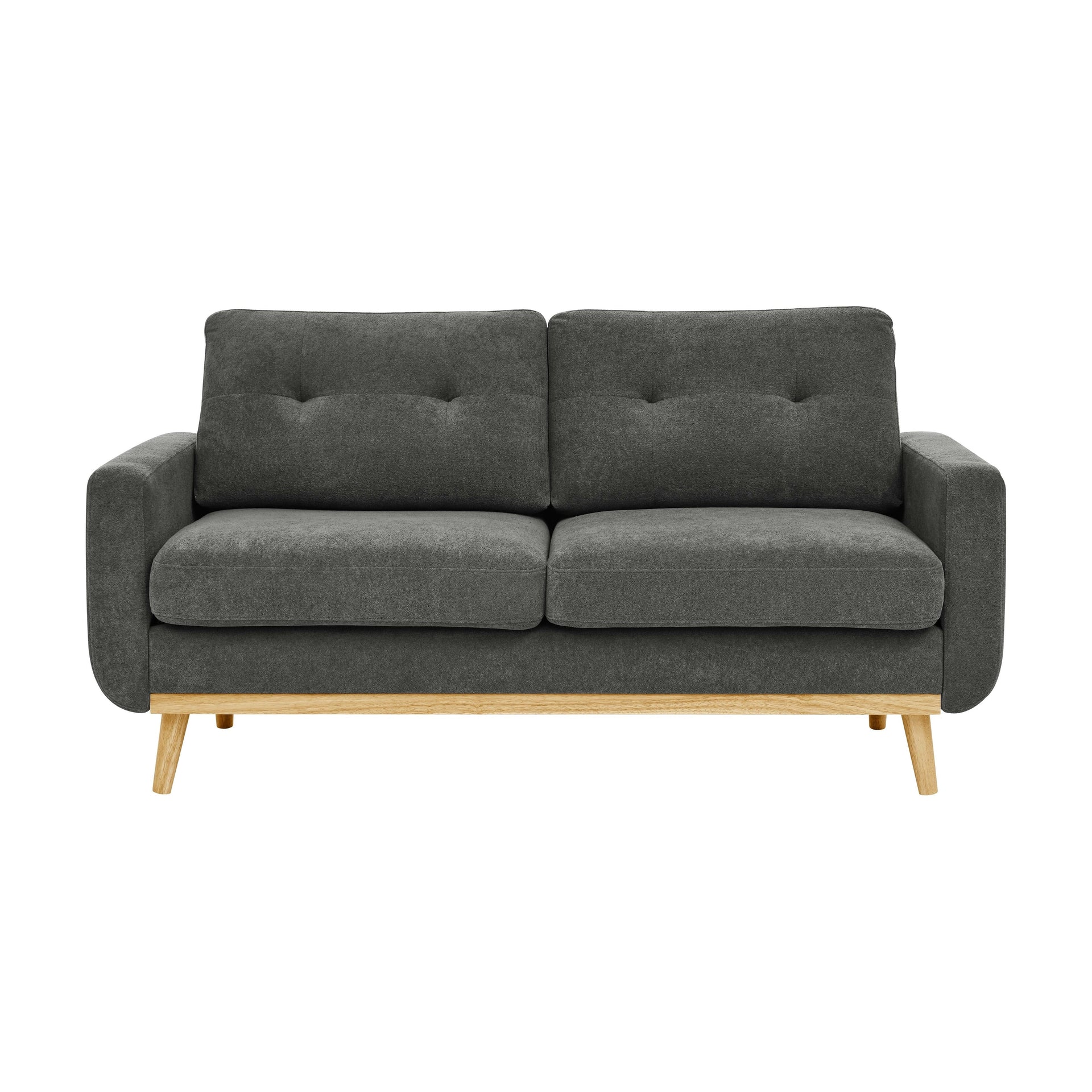 67.7 Mid-Century Tufted Loveseat with Wood Legs - 29.5 D x 67.7 W x 34.6 H