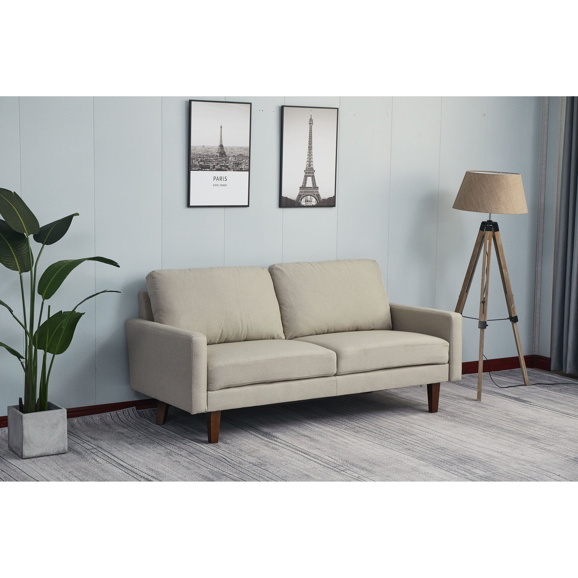 Adelaide 70'' Linen Square Arm Sofa