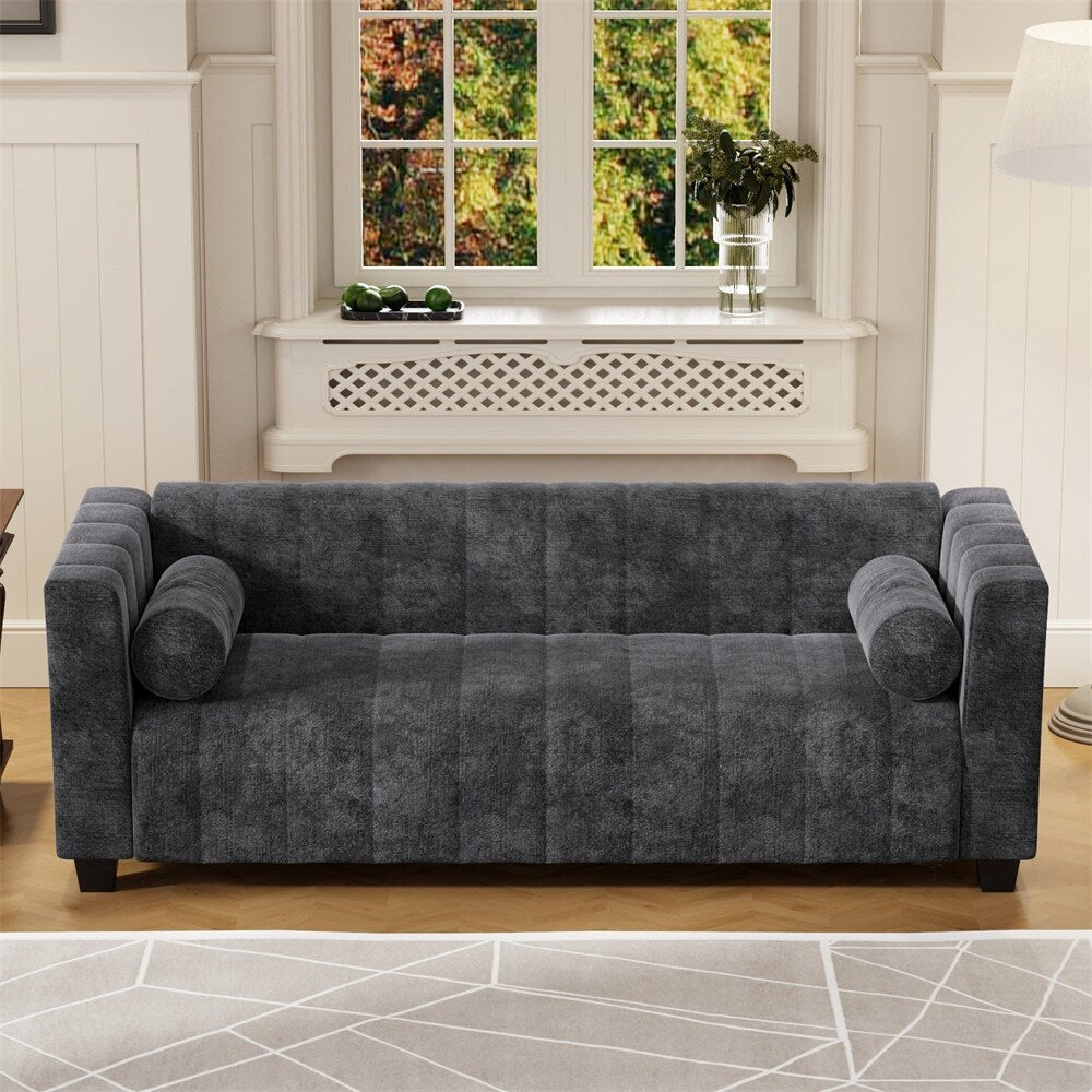 78.7 Chenille Upholstered Sofa with Legs