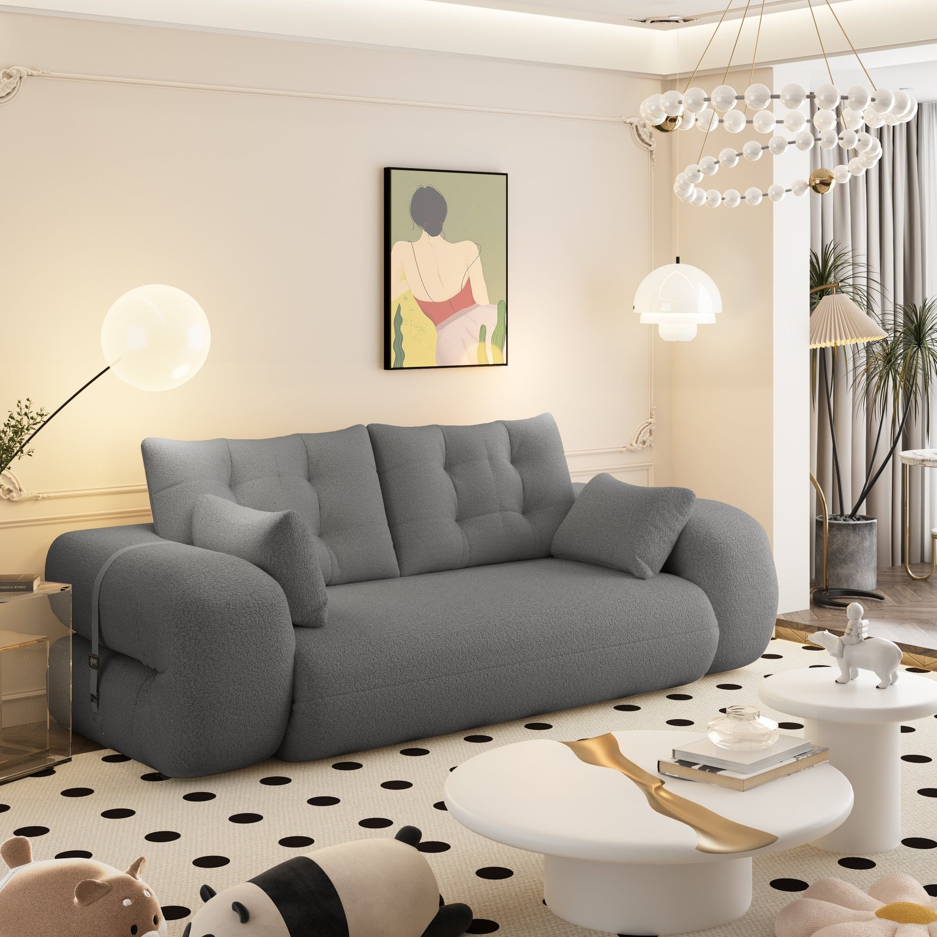 78.7 Human Dog Bed, Lazy Sofa Couch, 3-in-1 Foldable Sofa Bed