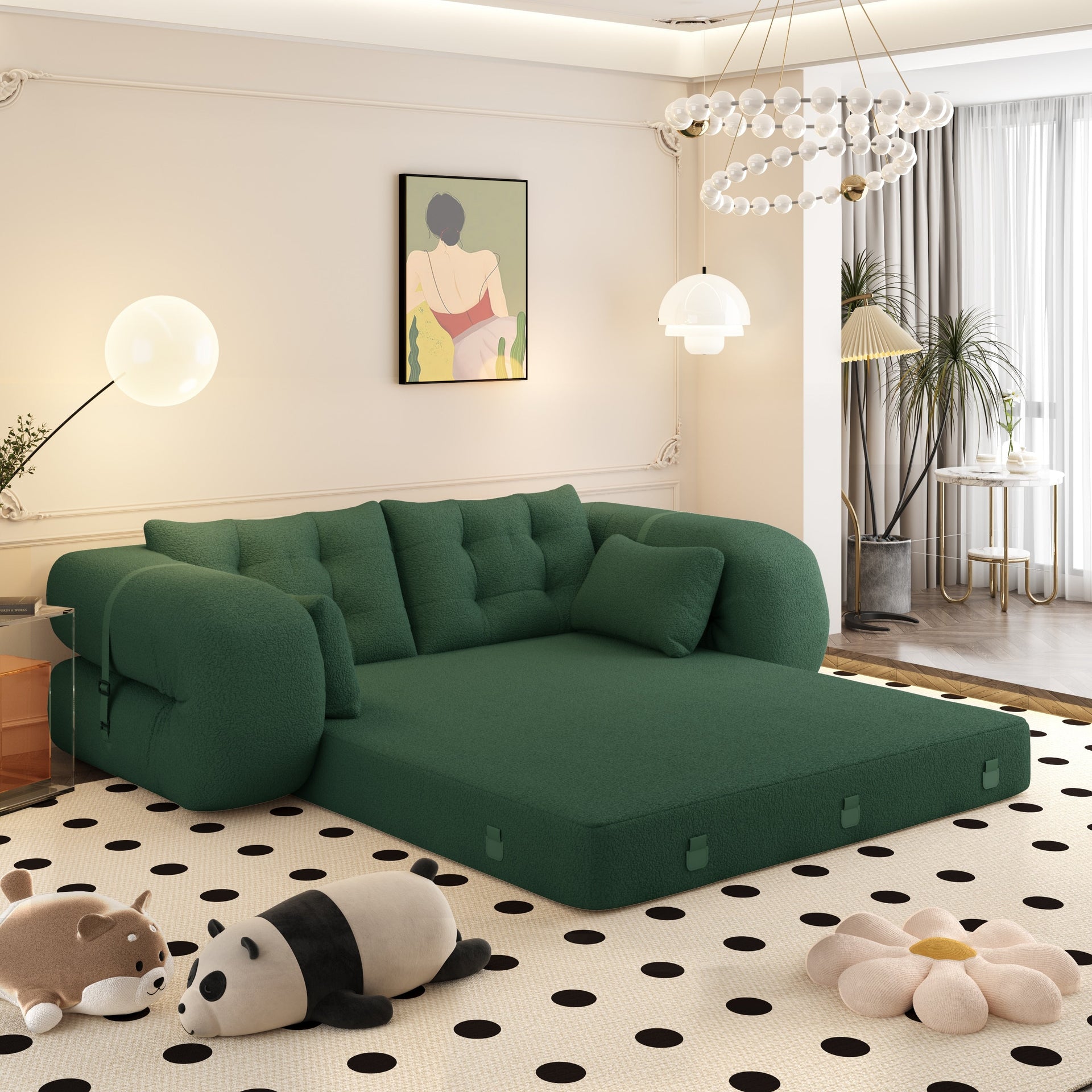 78.7 Human Dog Bed, Lazy Sofa Couch, 3-in-1 Foldable Sofa Bed