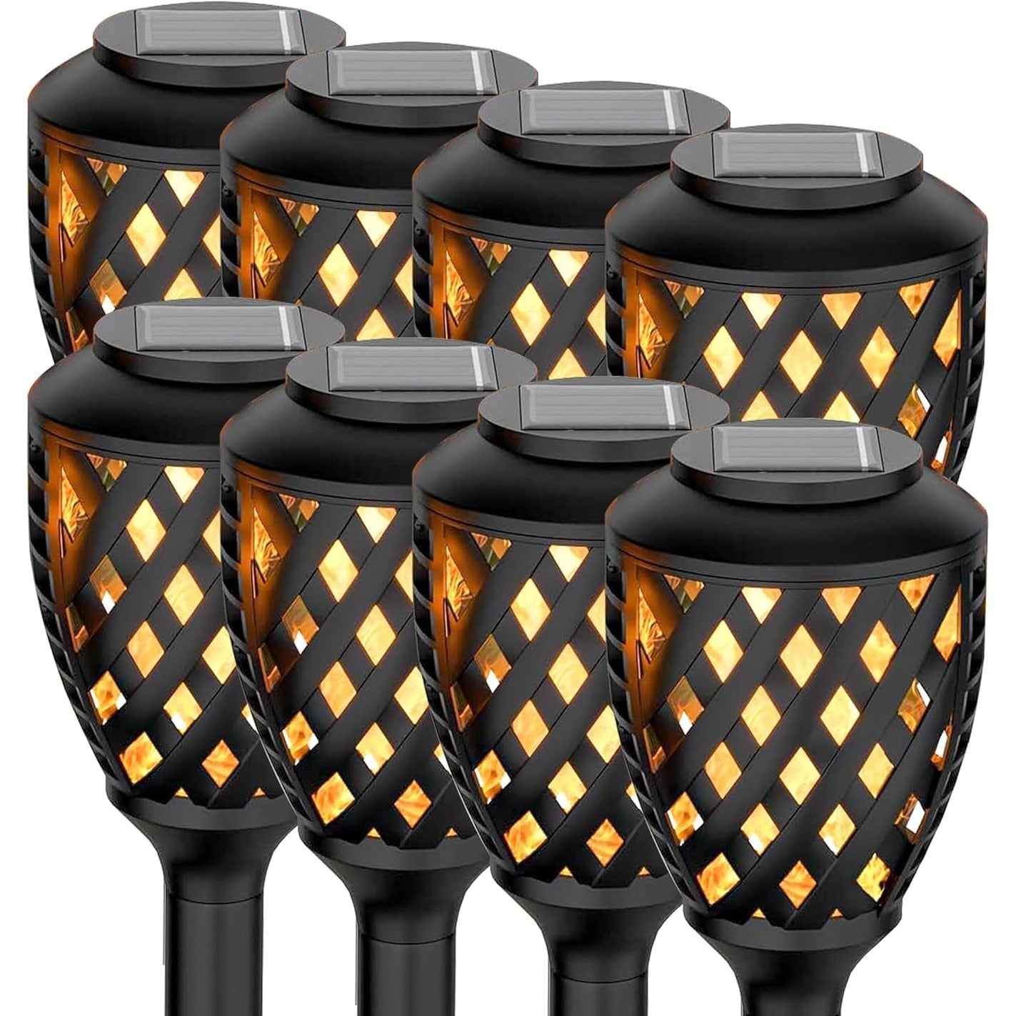 8 Pack Solar Torch Light with Flickering Flame, Outdoor Waterproof Garden Solar-Ligh for Outside Patio Path Yard Decoration