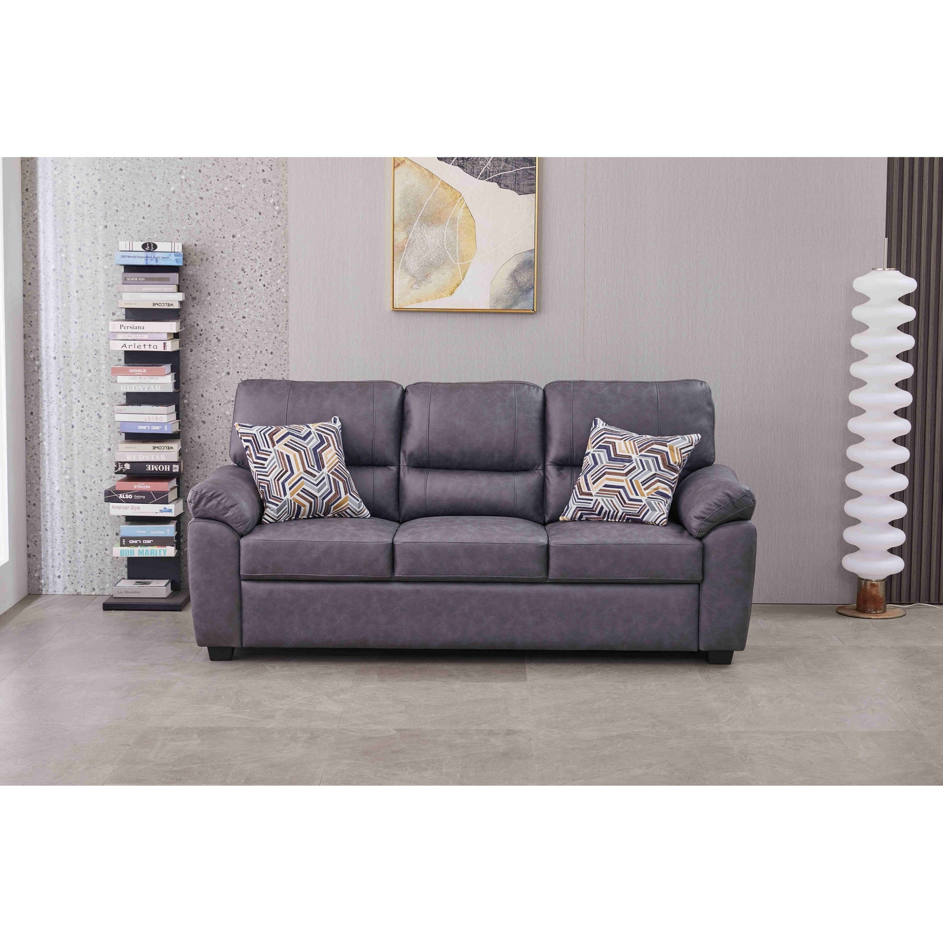 80.5'' Wide Faux Leather Sofa
