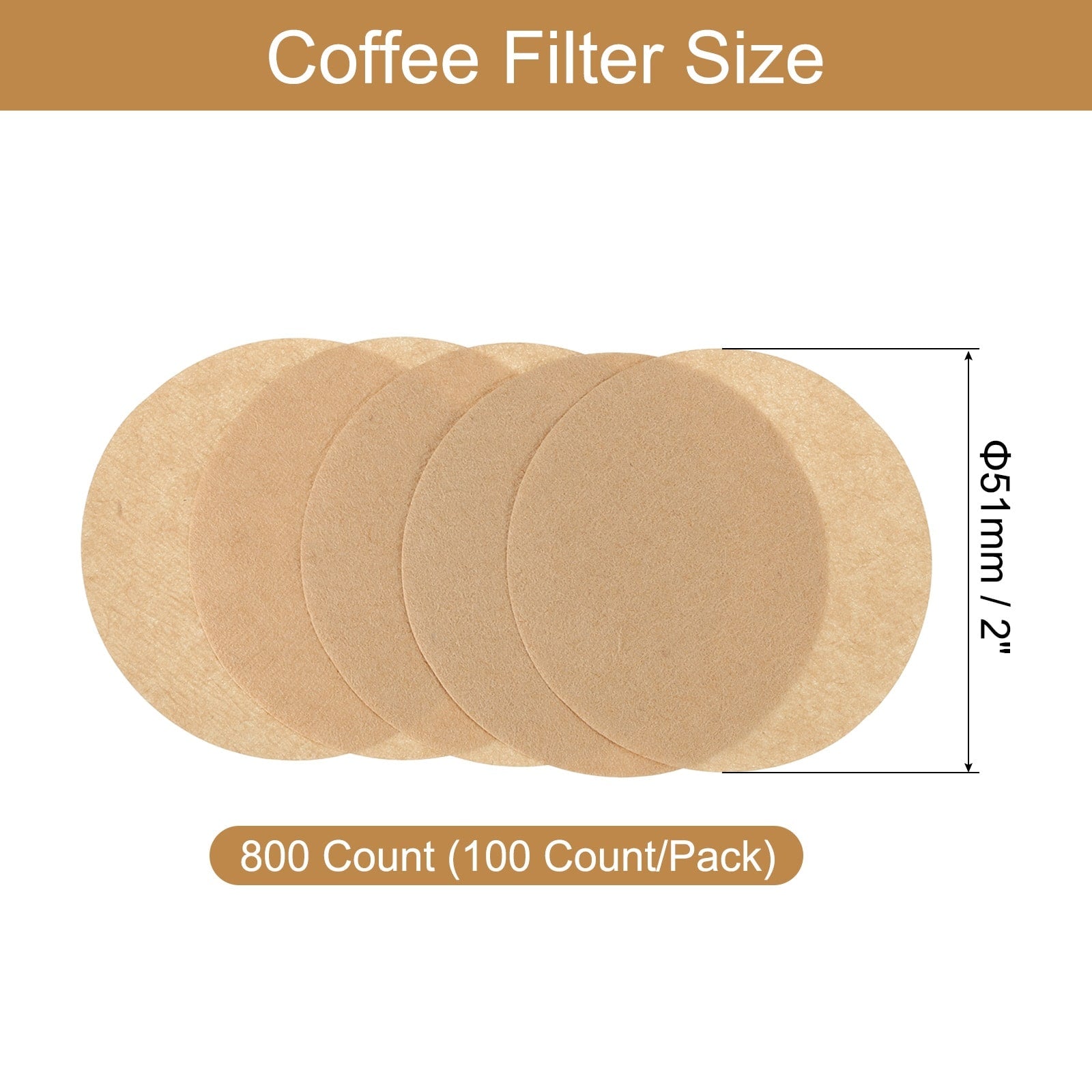 800 Count Disposable Paper Percolator Coffee Filters Wood Fiber - Brown - 2