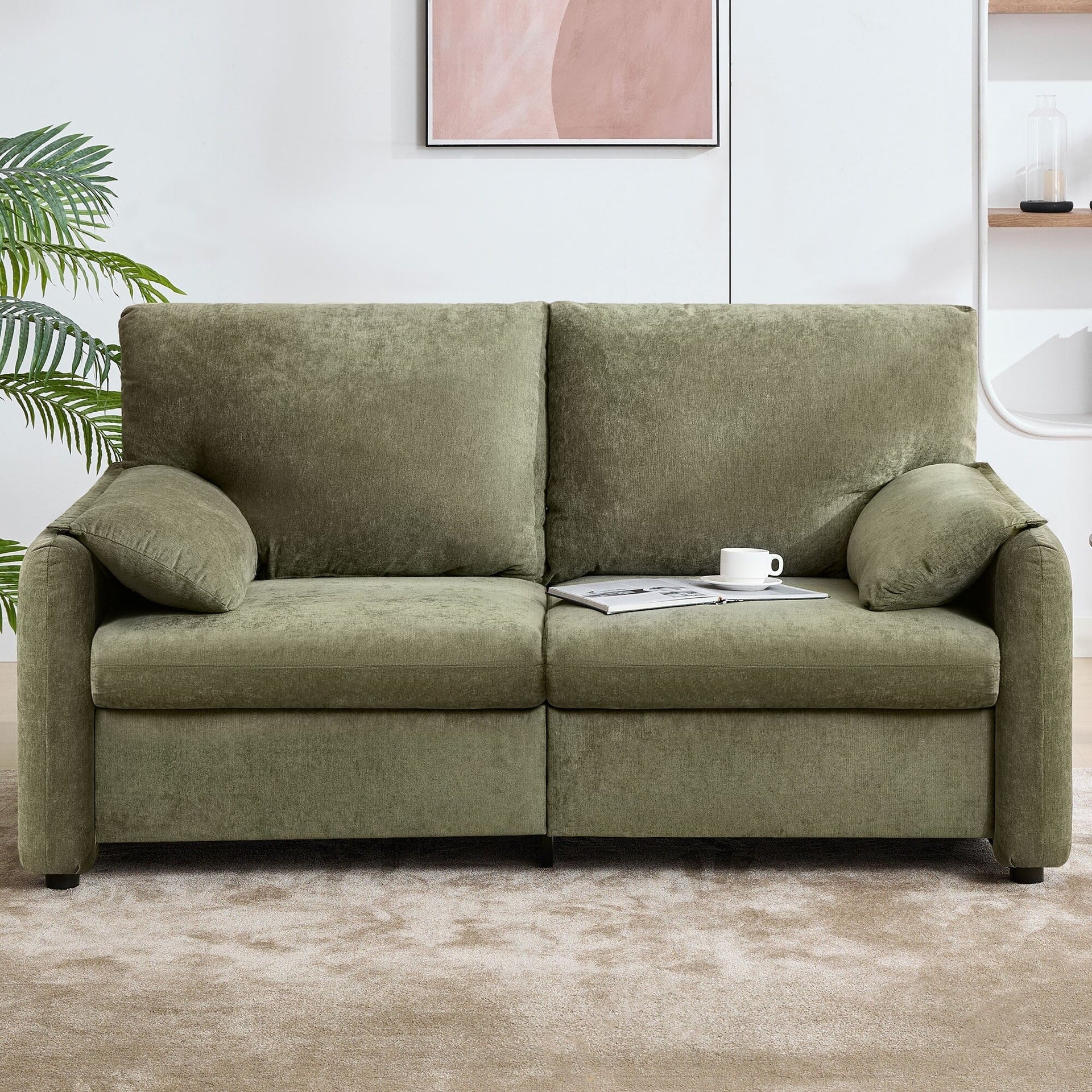 800LBS Down Filled Sofas, 60 inch Minimalist Sofa, with Multiple Colors in the Living Room and Bedroom