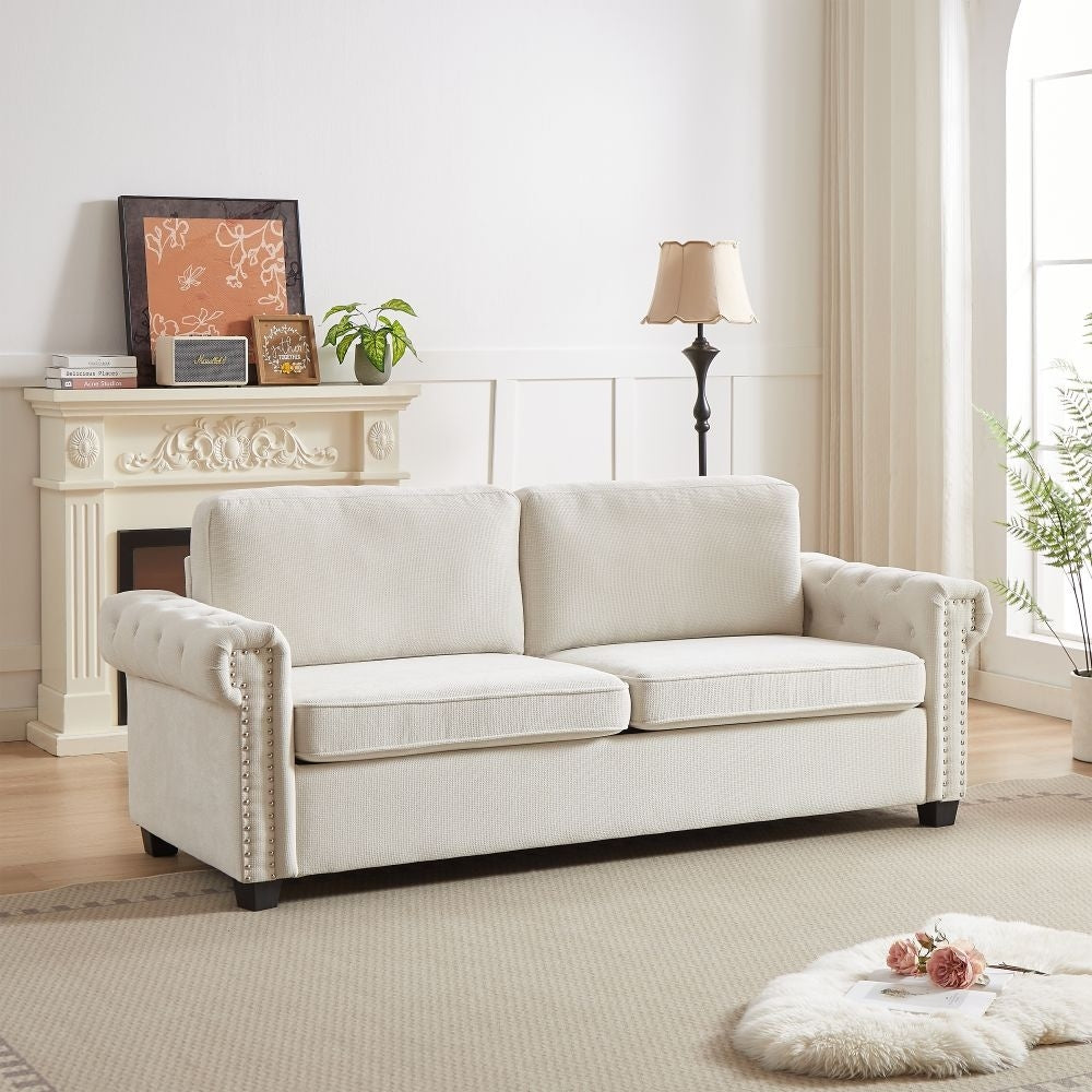83.8 Convertible 2-in-1 Pullout Polyester Sleeper Sofa Bed