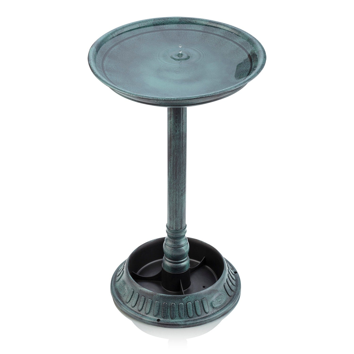 Alpine Corporation 25 Tall Outdoor Birdbath with Planter Yard Statue, Green