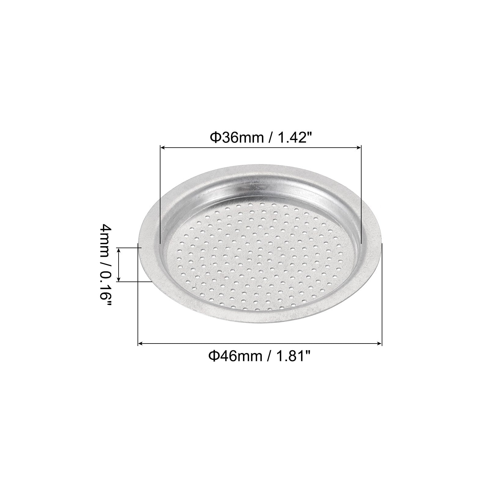 Aluminium Filter Replacement 46x36x4mm for 1-Cup Use Mocha Coffee Maker Pot - Silver