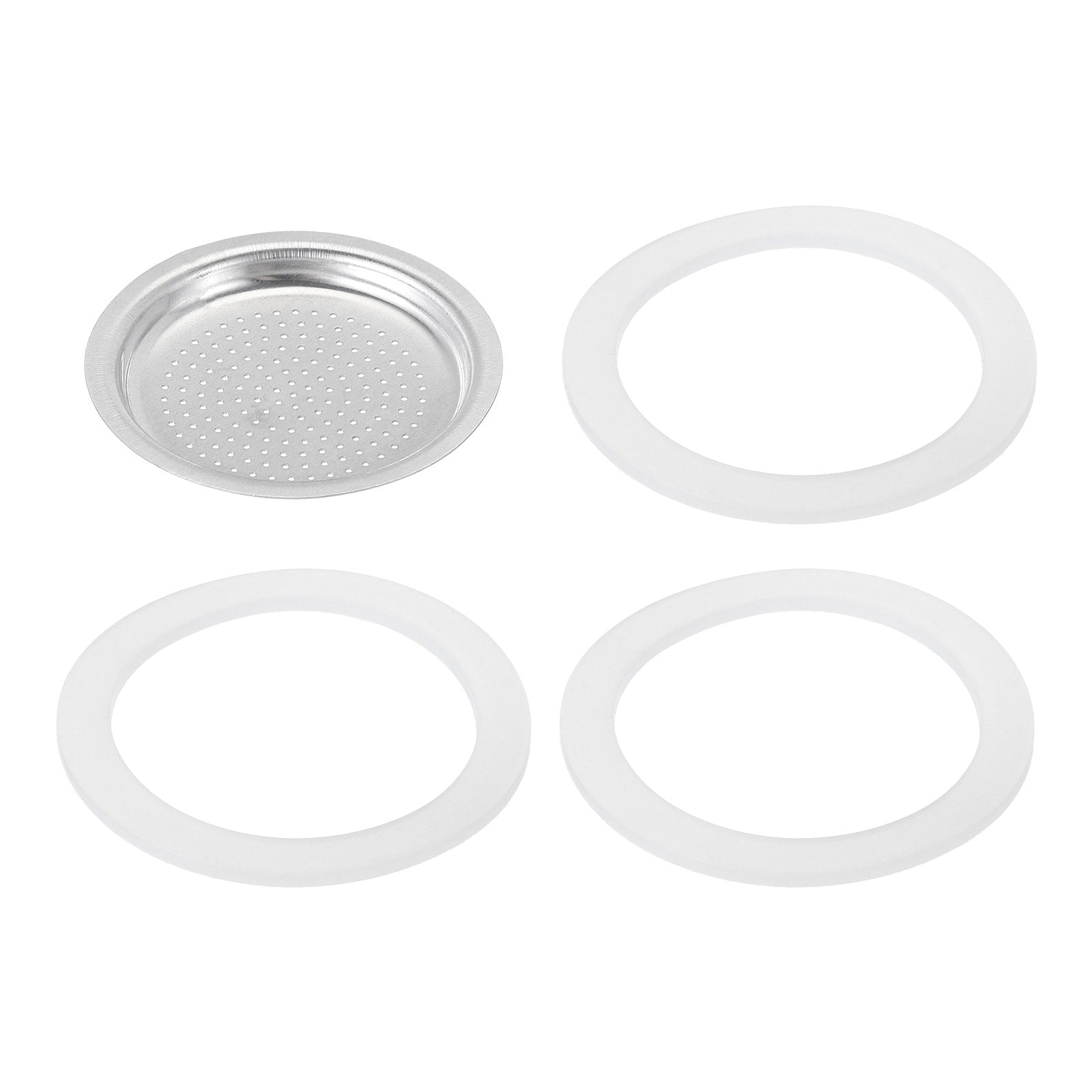 Aluminium Filter Replacement 49x41x5.5mm for 2-Cup Use Mocha Coffee Maker Pot - Silver