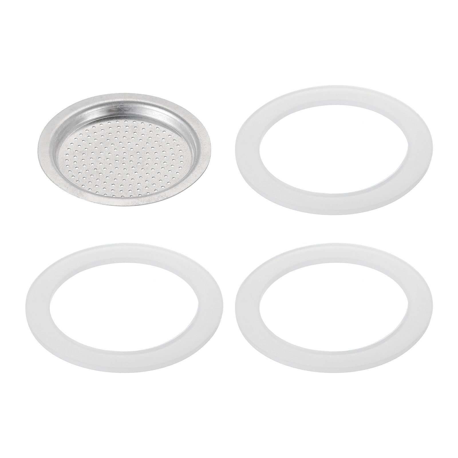 Aluminium Filter Replacement 49x41x5mm for 1-Cup Use Mocha Coffee Maker Pot - Silver