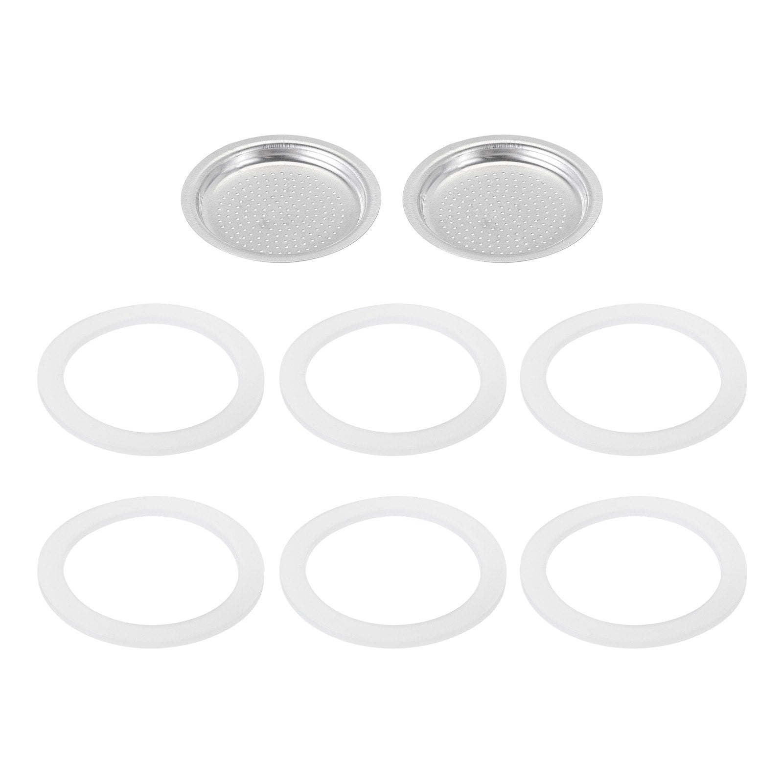 Aluminium Filter Replacement 50x41x5mm for 2-Cup Use Mocha Coffee Maker Pot - Silver