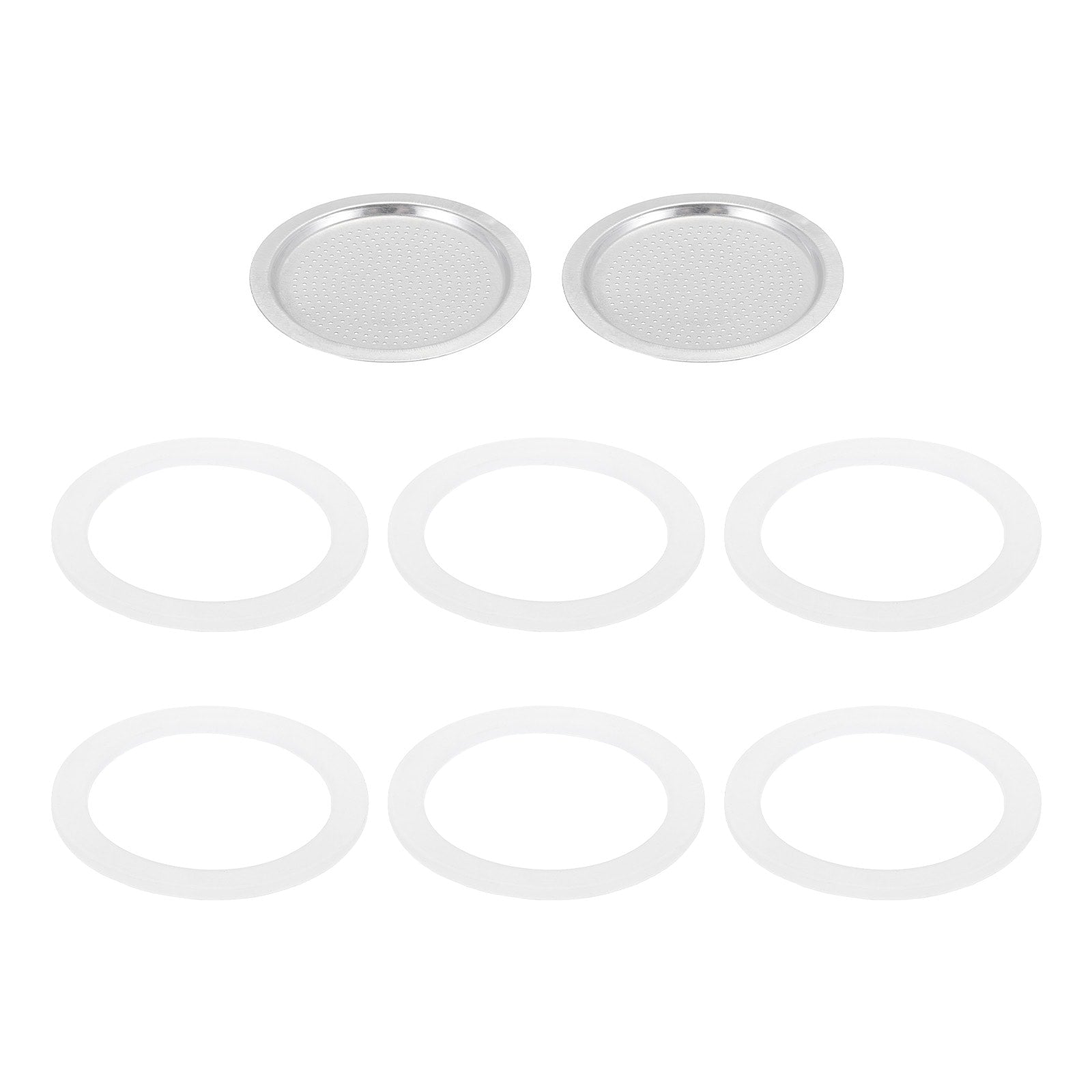 Aluminium Filter Replacement 64x54x3mm for 6-Cup Use Mocha Coffee Maker Pot - Silver