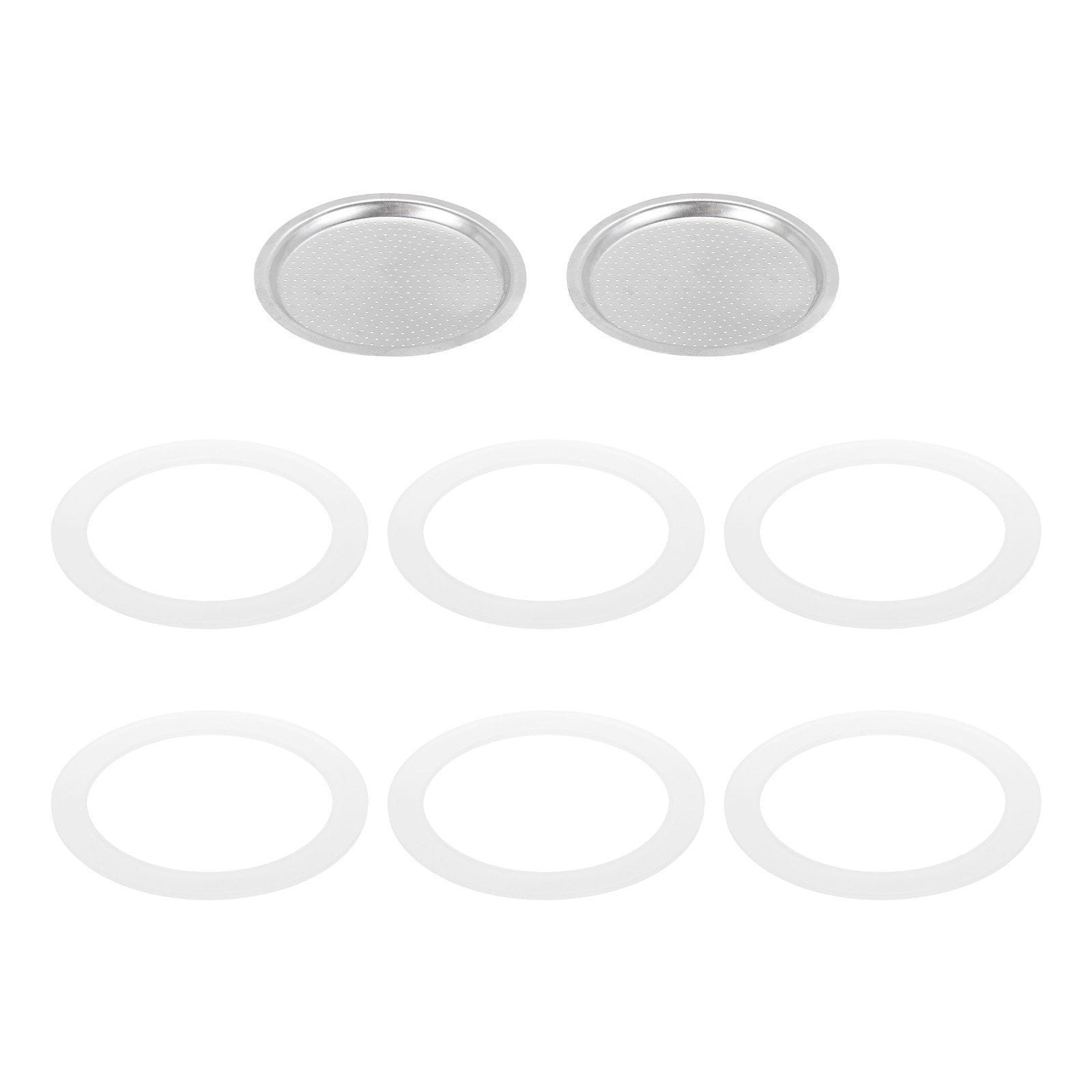 Aluminium Filter Replacement 74x64x4.5mm for 9-Cup Use Mocha Coffee Maker Pot - Silver