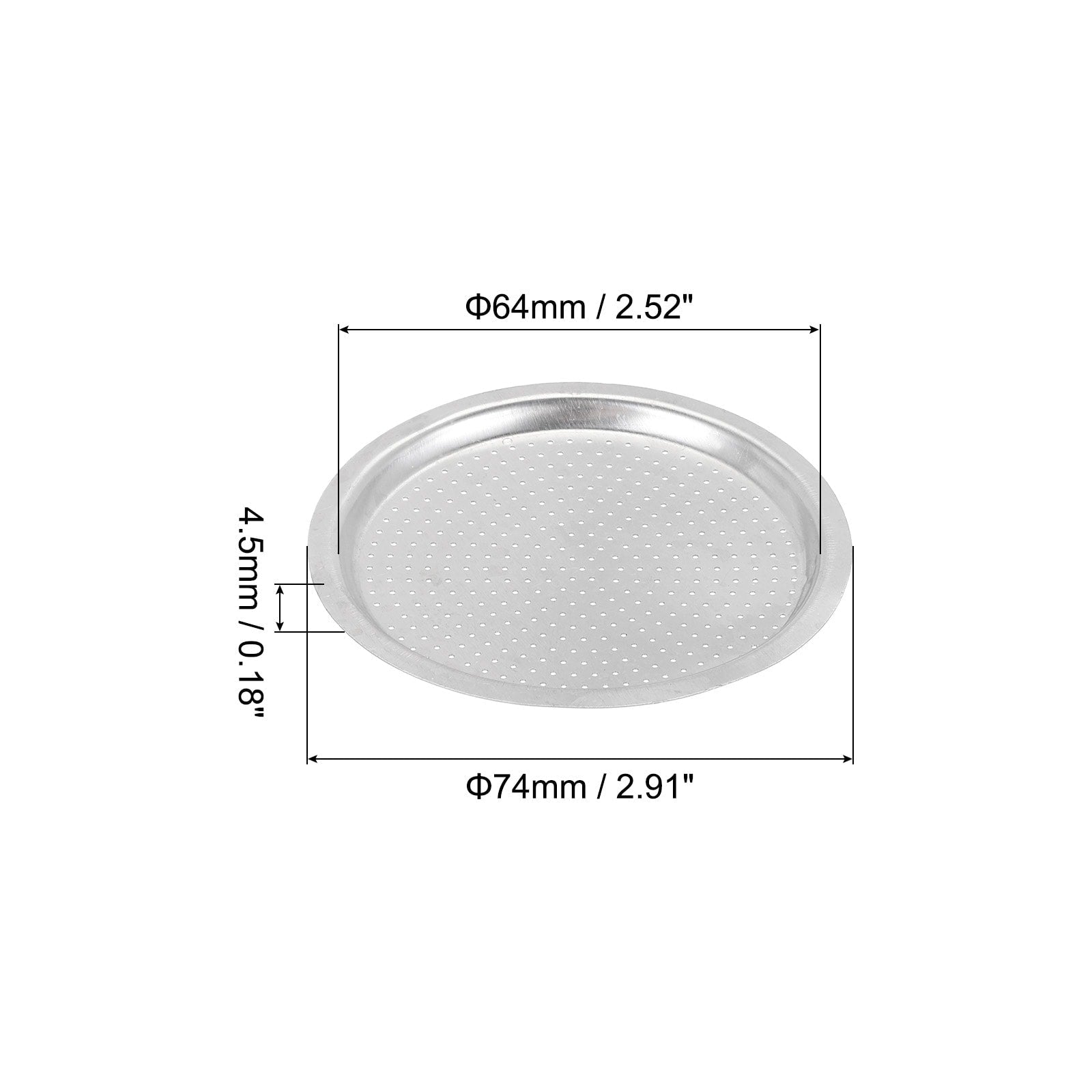 Aluminium Filter Replacement 74x64x4.5mm for 9-Cup Use Mocha Coffee Maker Pot - Silver