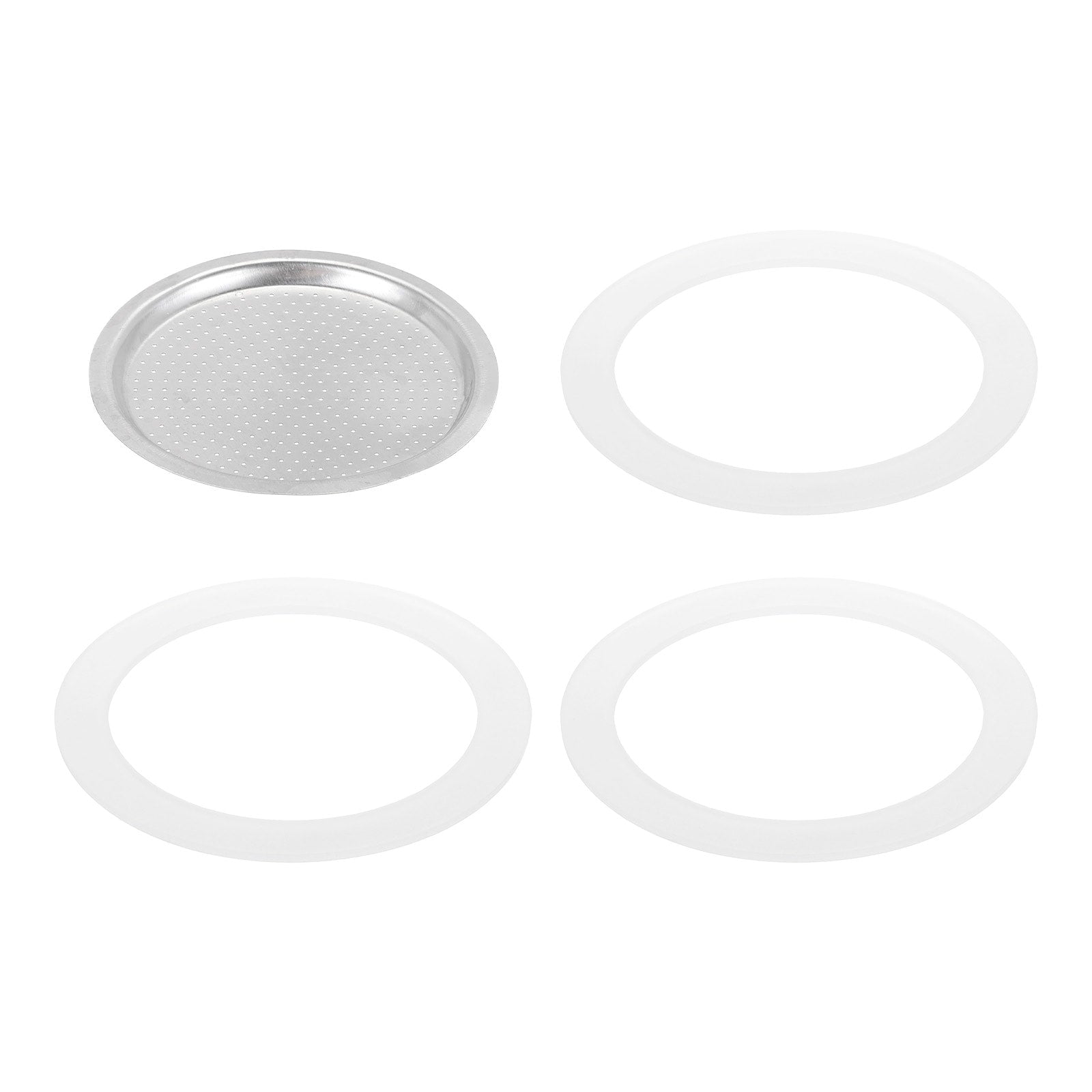 Aluminium Filter Replacement 74x64x5mm for 9-Cup Use Mocha Coffee Maker Pot - Silver