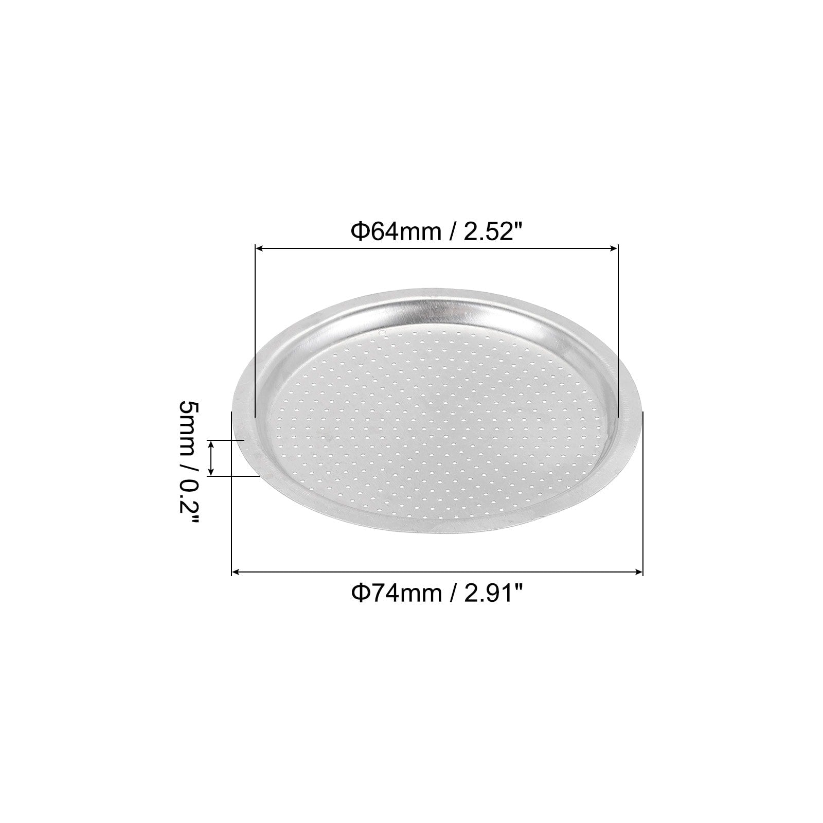 Aluminium Filter Replacement 74x64x5mm for 9-Cup Use Mocha Coffee Maker Pot - Silver