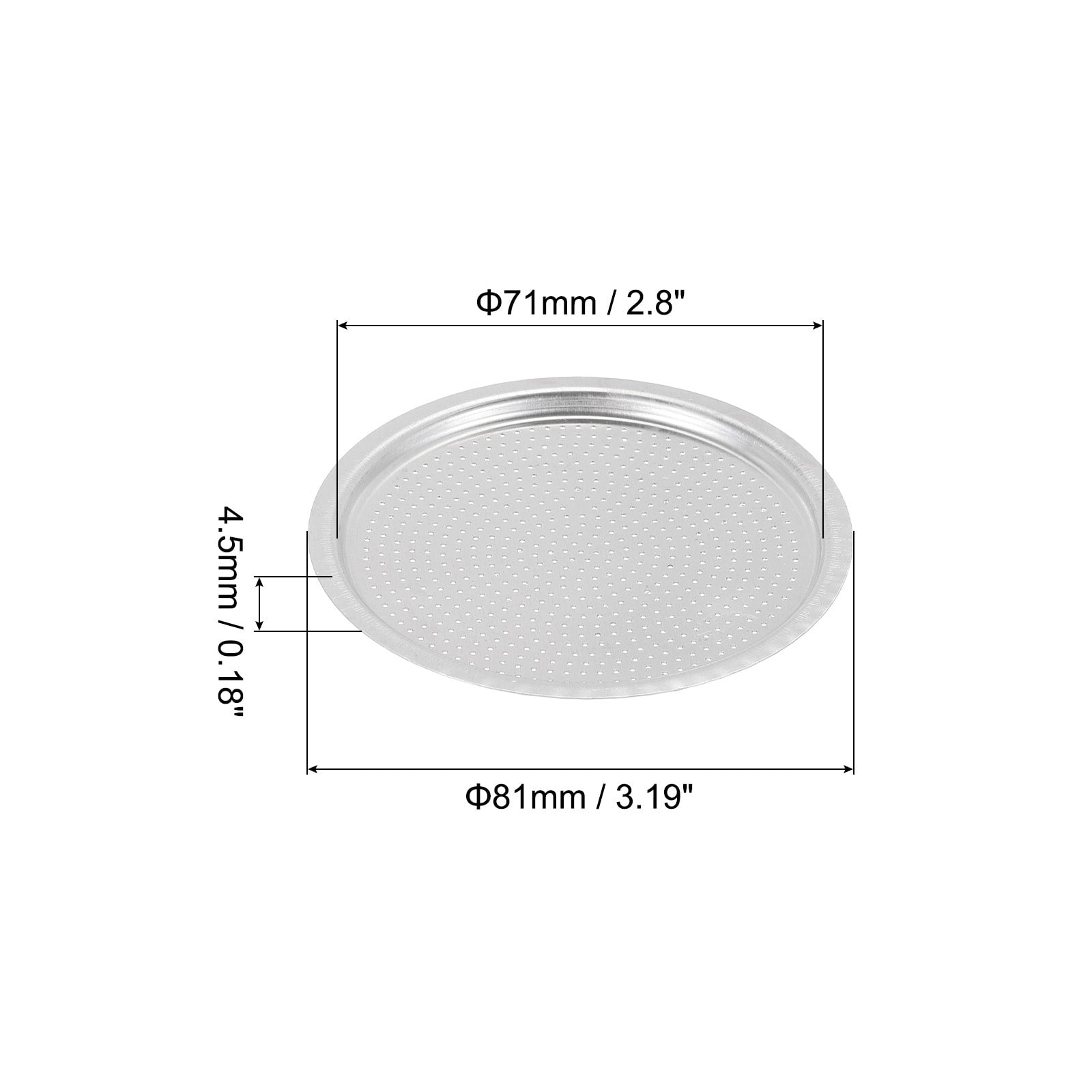Aluminium Filter Replacement 81x71x4.5mm for 14-Cup Use Mocha Coffee Maker Pot - Silver