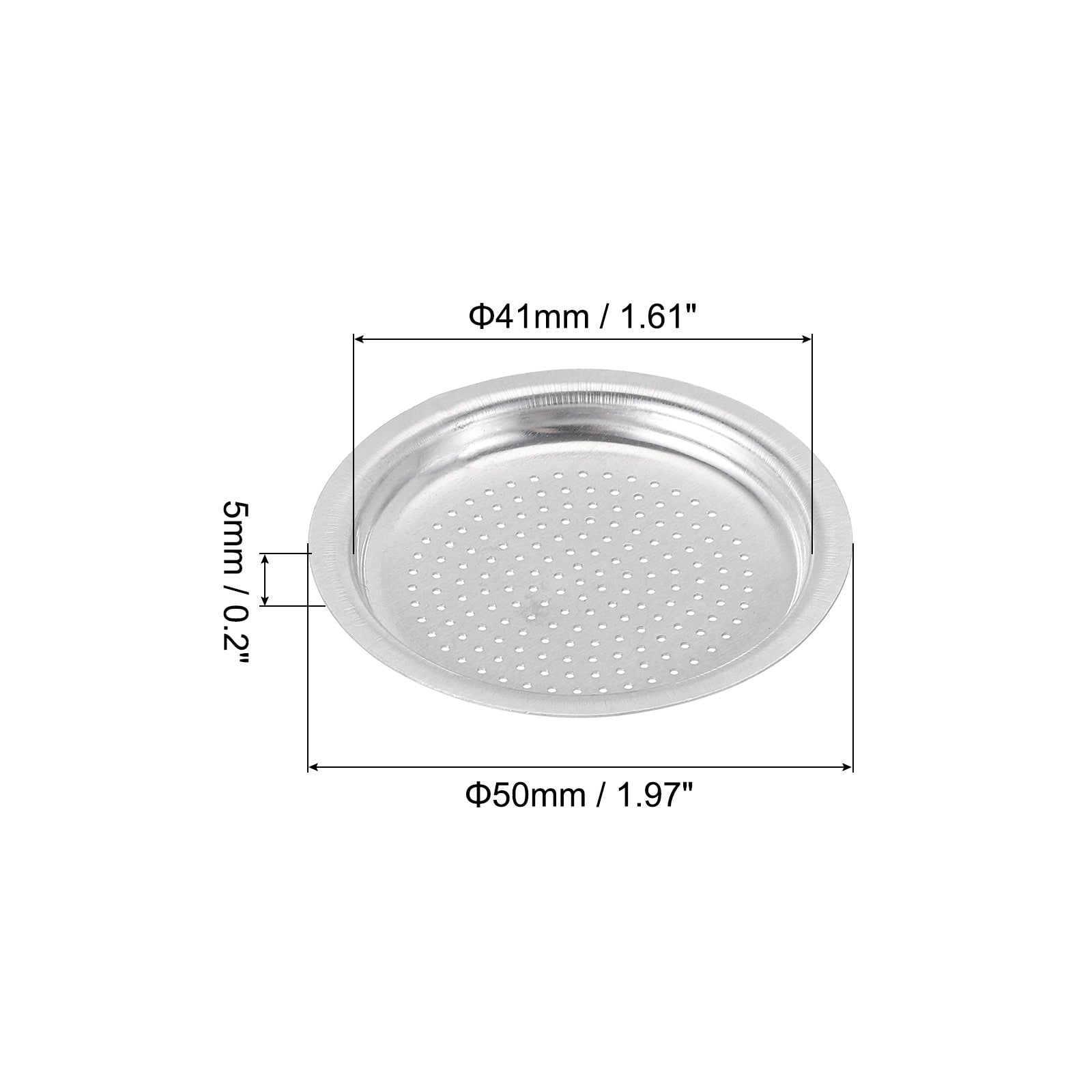 Aluminium Filter Replacement50x41x5mm for 2-Cup Use Mocha Coffee Maker Pot - Silver
