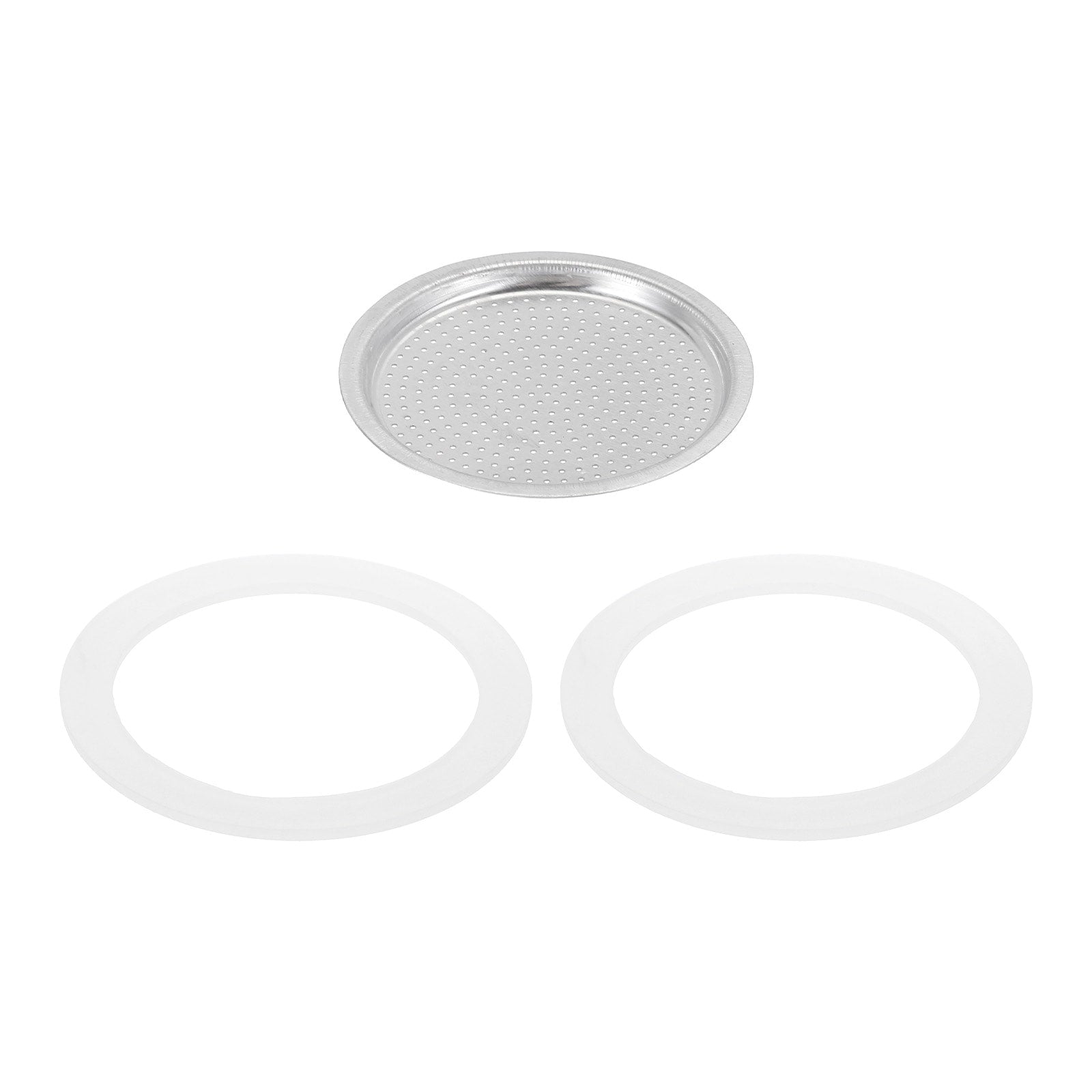 Aluminium Filter Replacement,56x49x4mm for 3-Cup Use Mocha Coffee Maker Pot - Silver