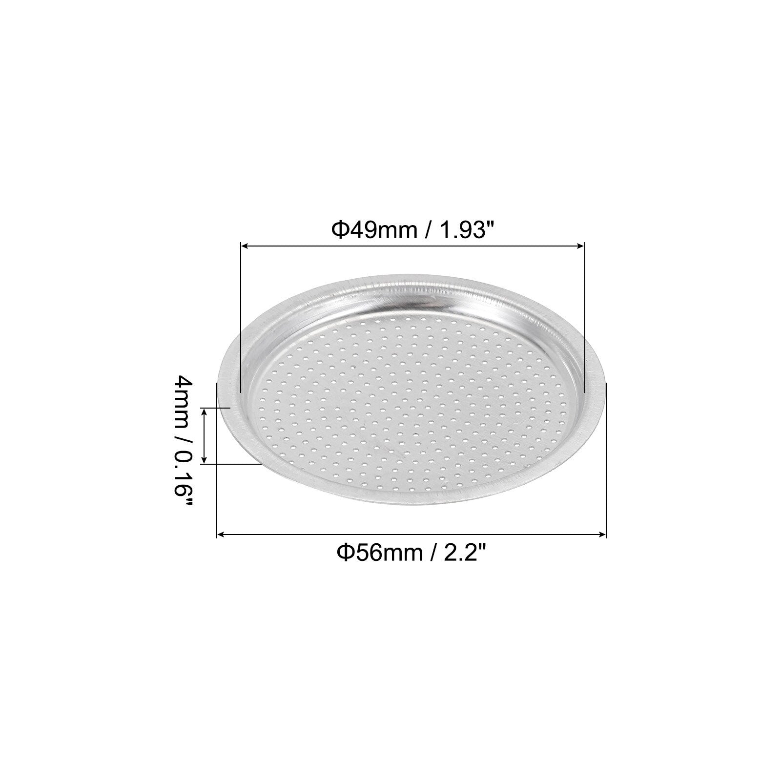 Aluminium Filter Replacement,56x49x4mm for 3-Cup Use Mocha Coffee Maker Pot - Silver