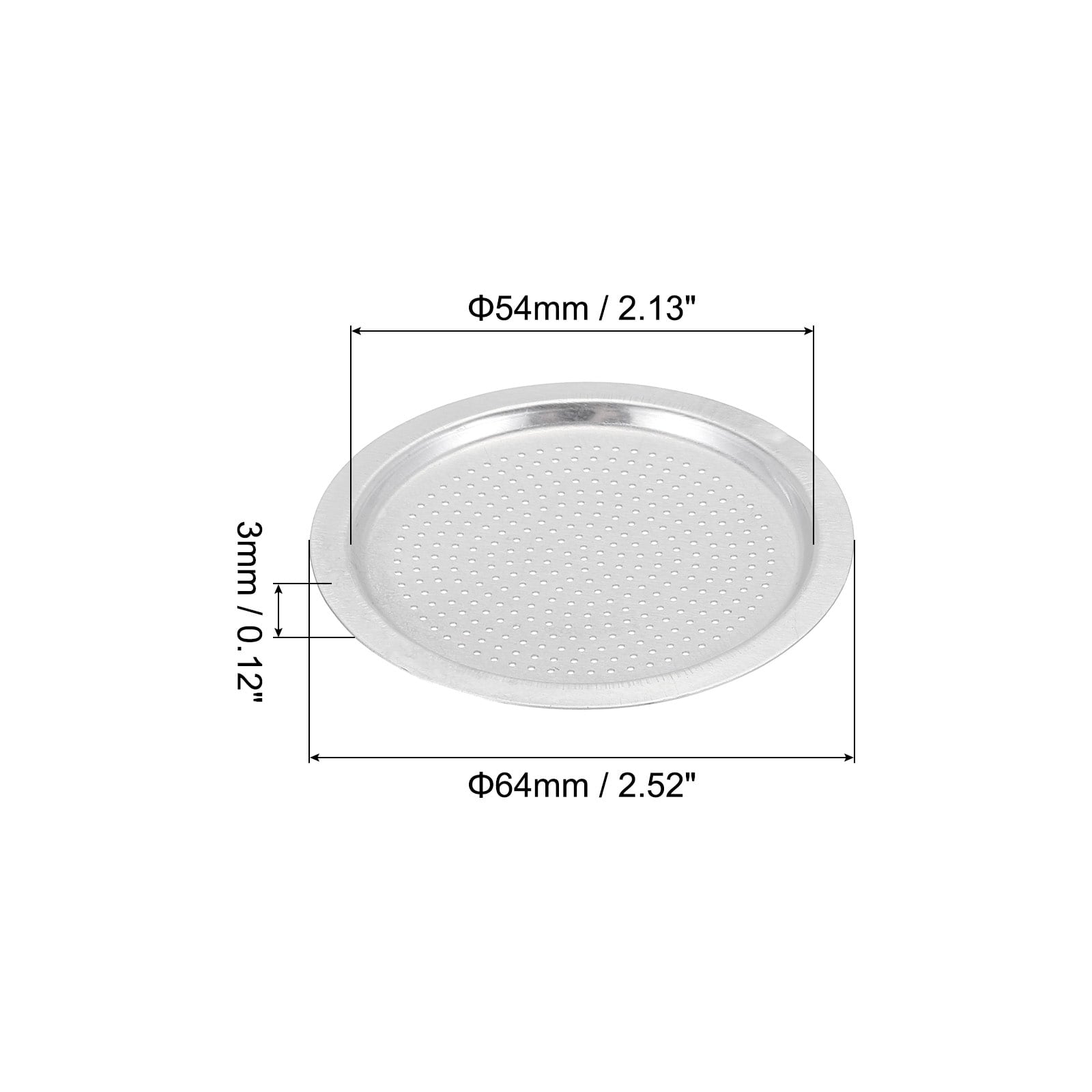 Aluminium Filter Replacement,64x54x3mm for 6-Cup Use Mocha Coffee Maker Pot - Silver