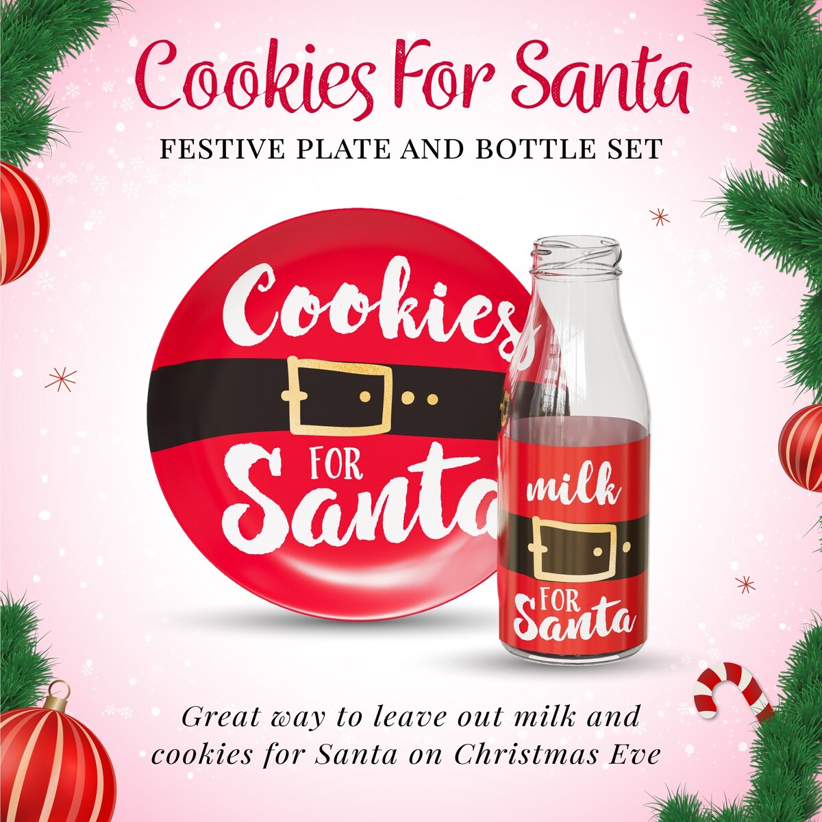 American Atelier Christmas Cookies for Santa 2 Piece Set
