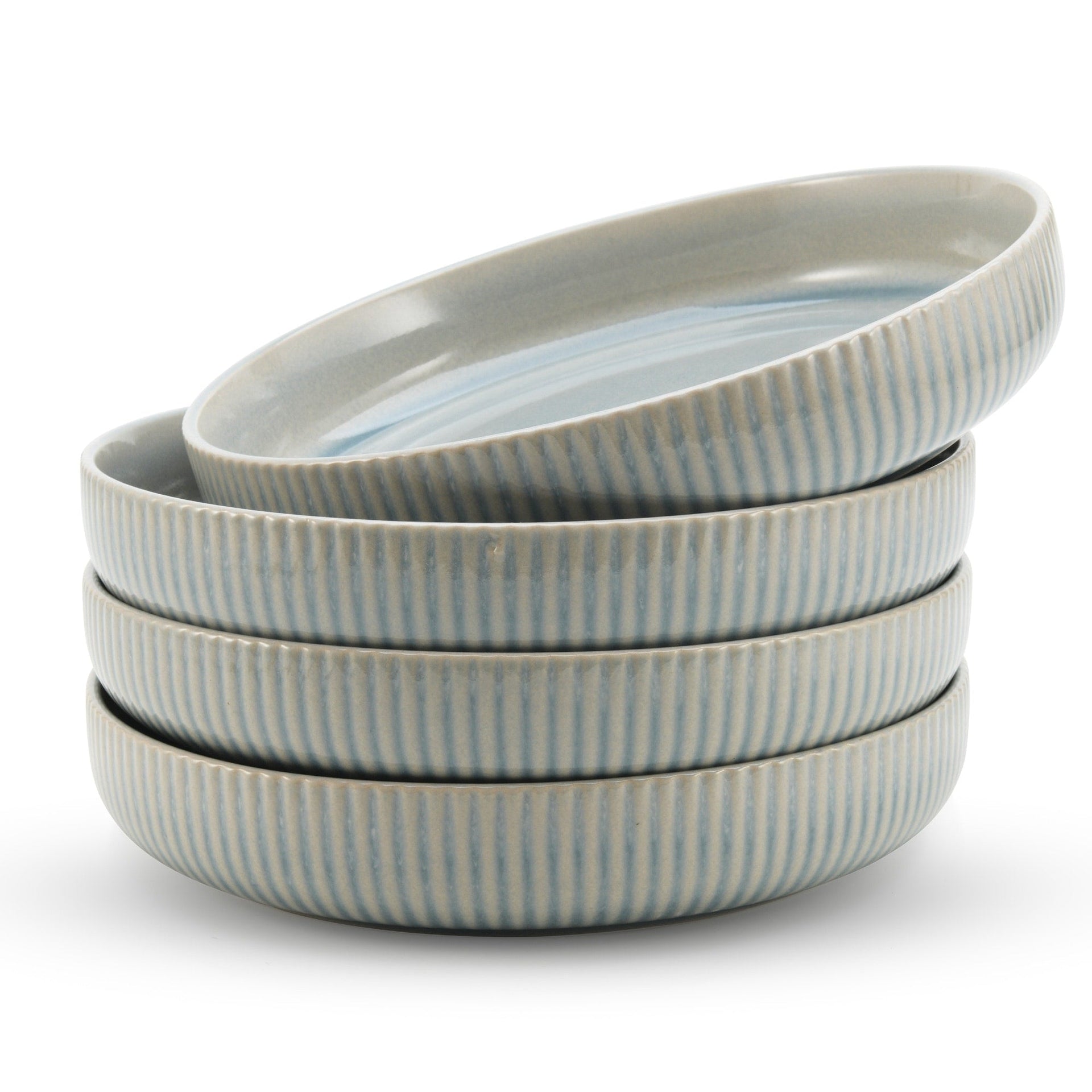 American Atelier Set of 4 Wide Shallow 40 oz Pasta Bowls