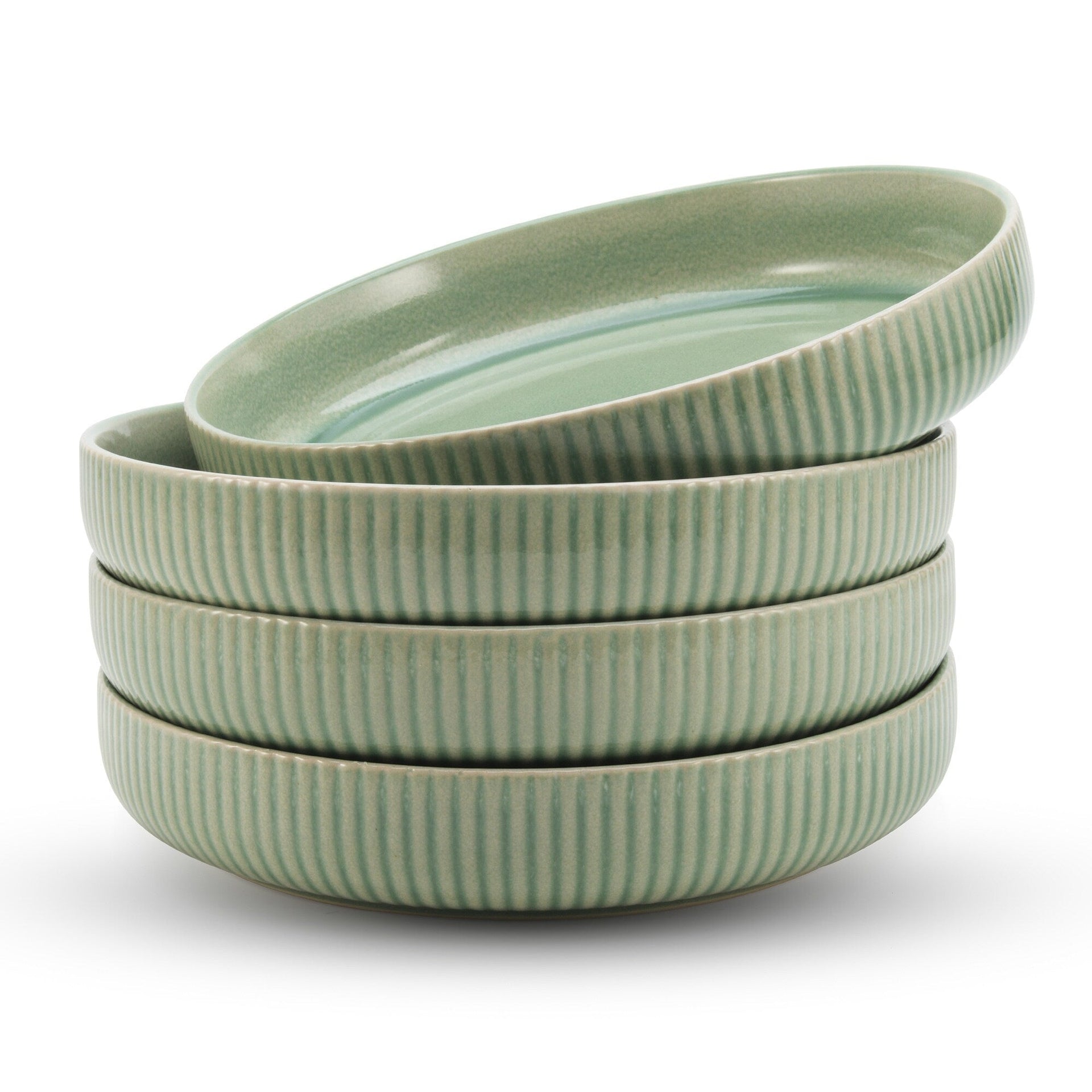 American Atelier Set of 4 Wide Shallow 40 oz Pasta Bowls