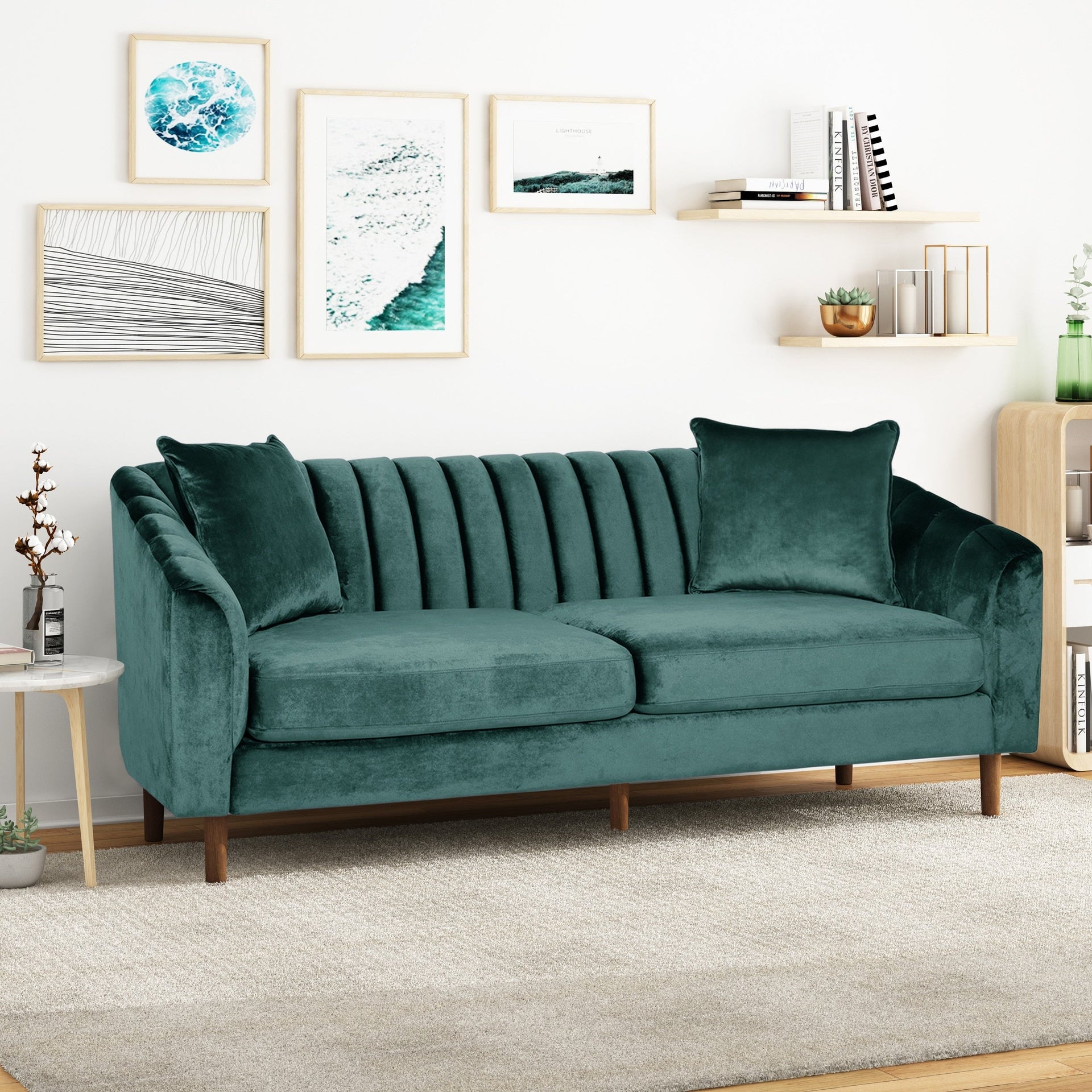 Ansonia Contemporary Velvet 3-seat Sofa by Christopher Knight Home