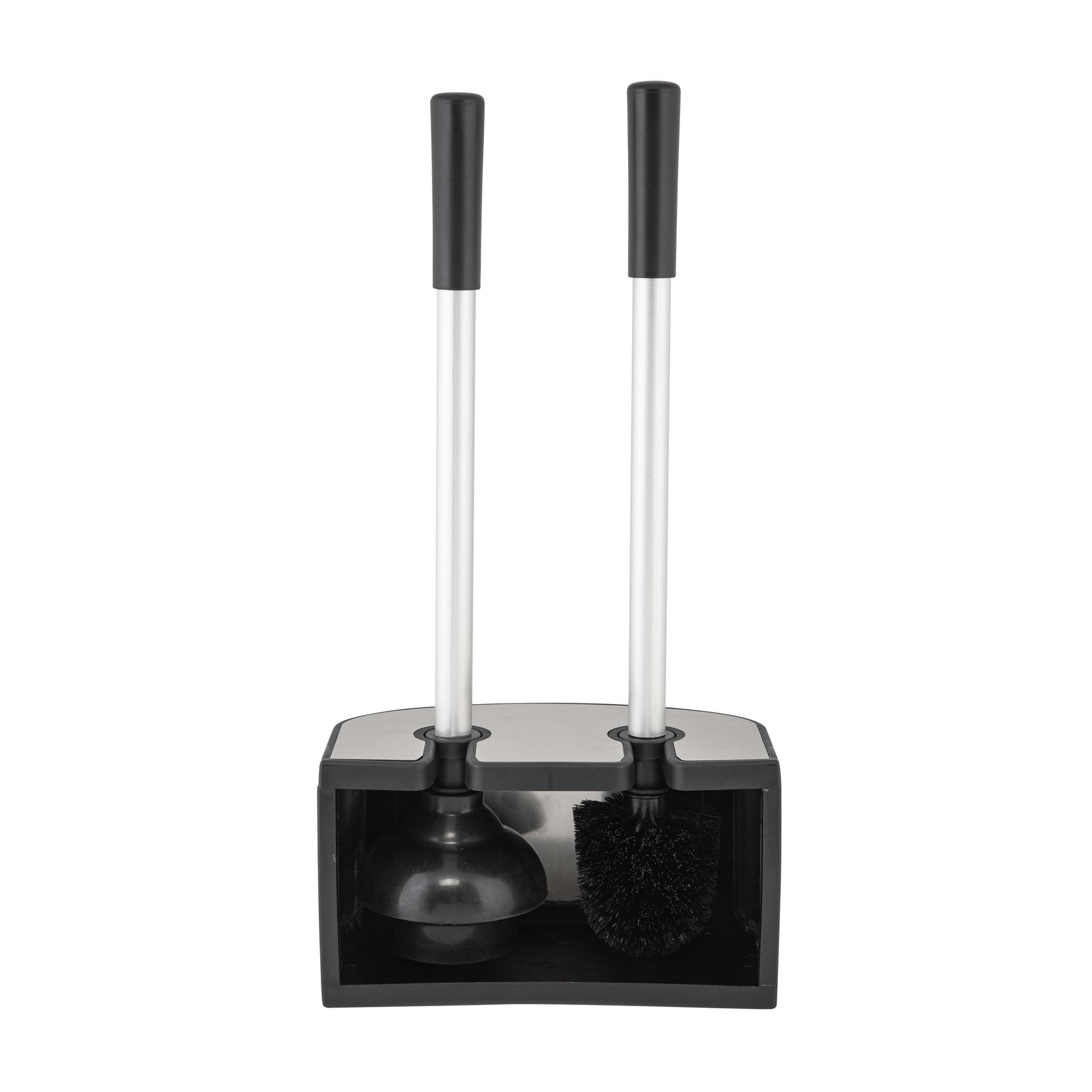 Bath Bliss 2-in-1 Toilet Brush and Plunger Set in Stainless Steel - 8.66 x 5.12 x 18.9