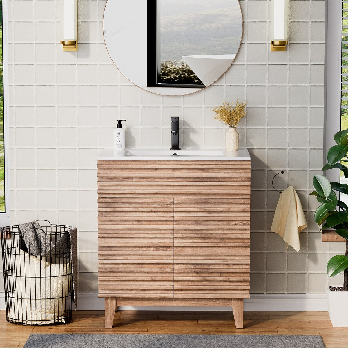 Bathroom Vanity Set W/Drop in Sink Faucet Cabinet Combo