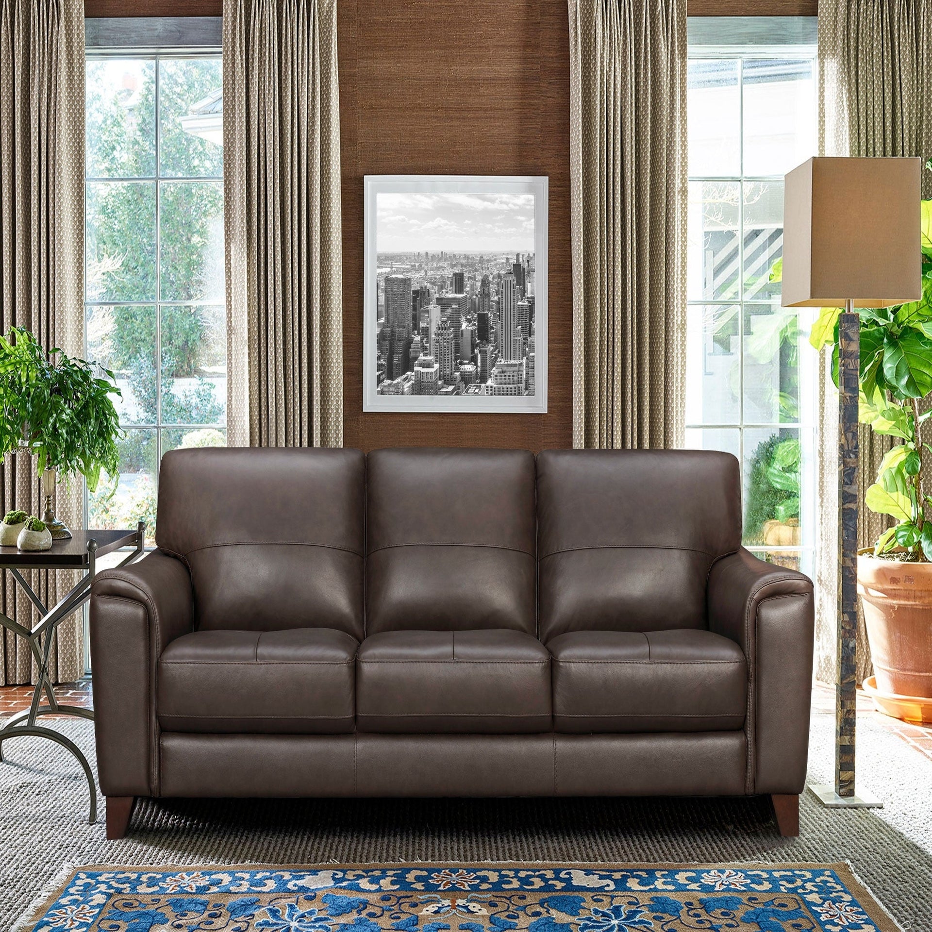 Bergen 87 Leather Upholstered 3-Seater Sofa
