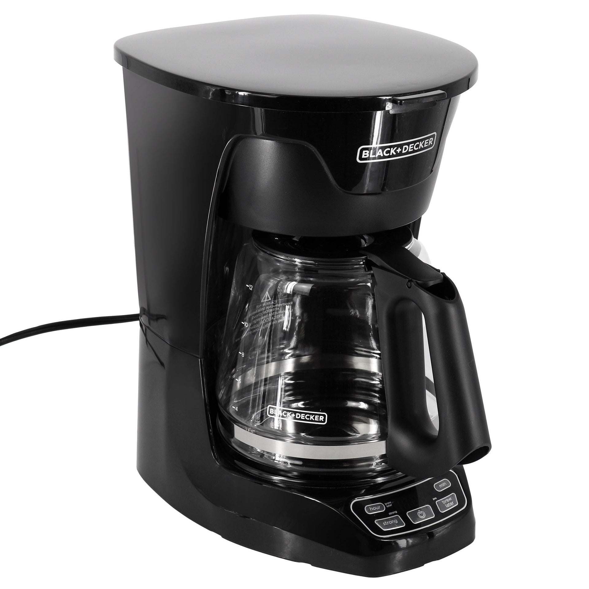 Black and Decker 12-Cup Programmable Coffee Maker with Vortex Technology in Black