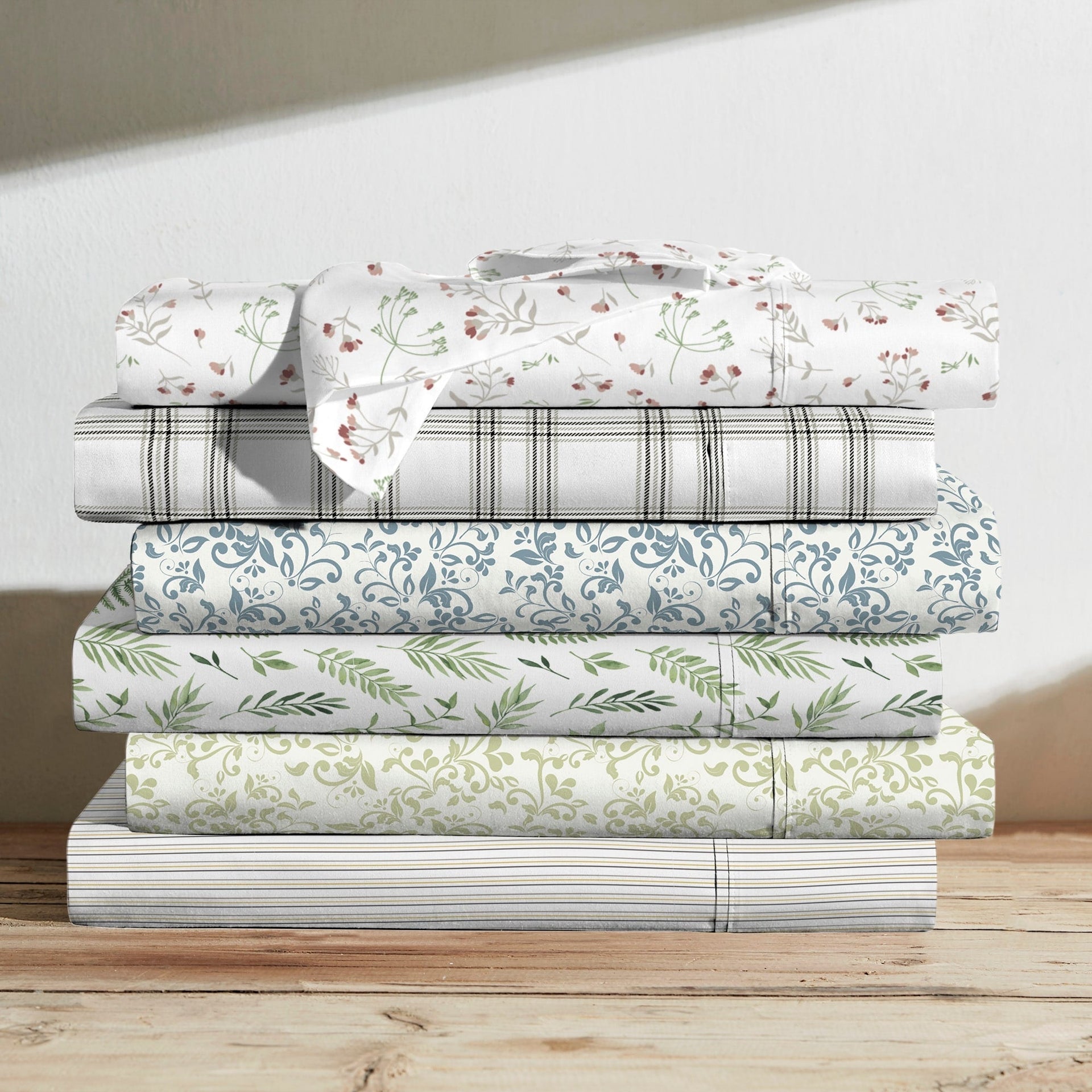 Brielle Home Cotton Percale Printed Bedsheet Set