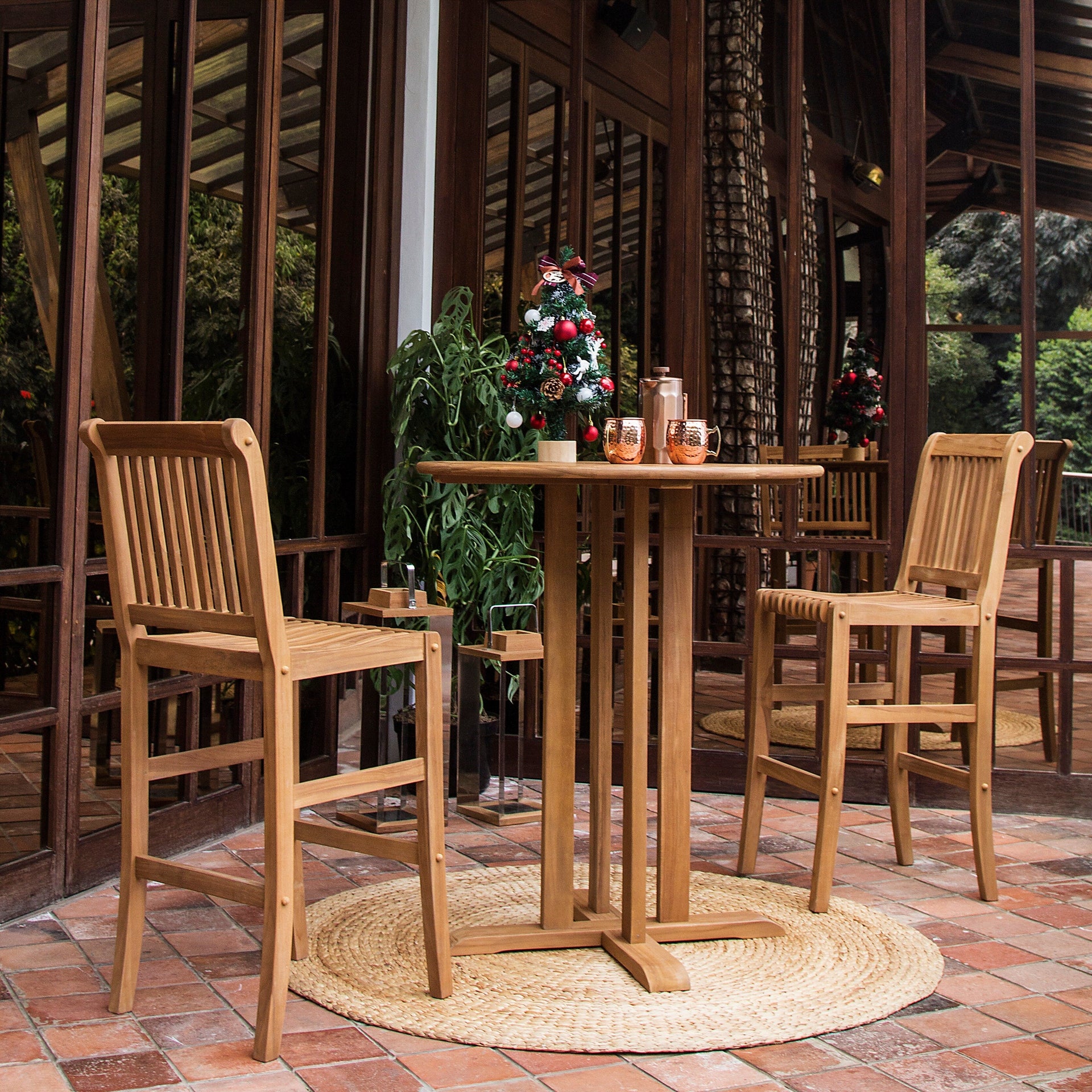 Cambridge Casual Chara Teak 3-piece Bar-height Bistro Set